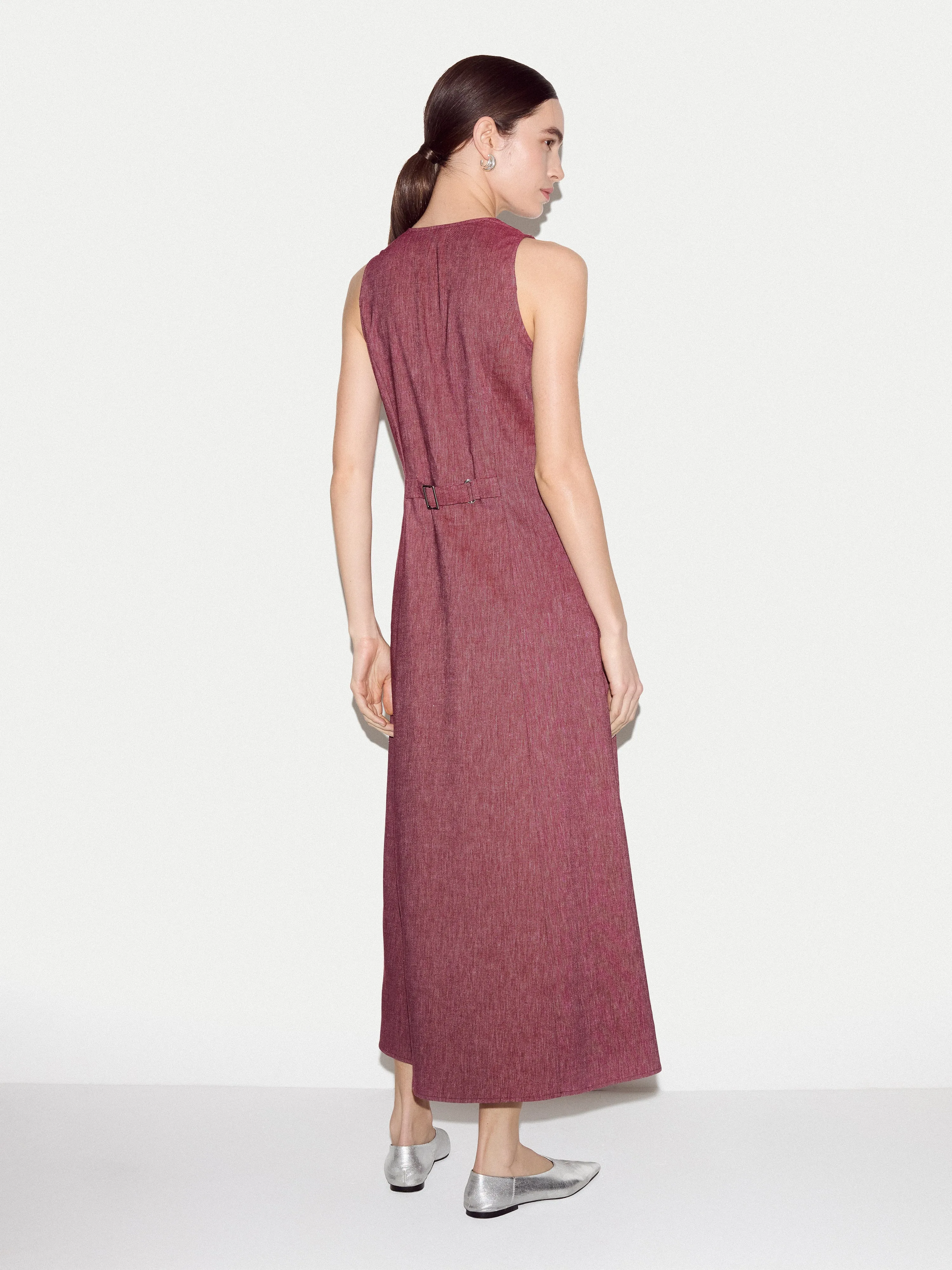 Chambray Linen Waistcoat Dress | Red sold by Jigsaw product image thumbnail 5