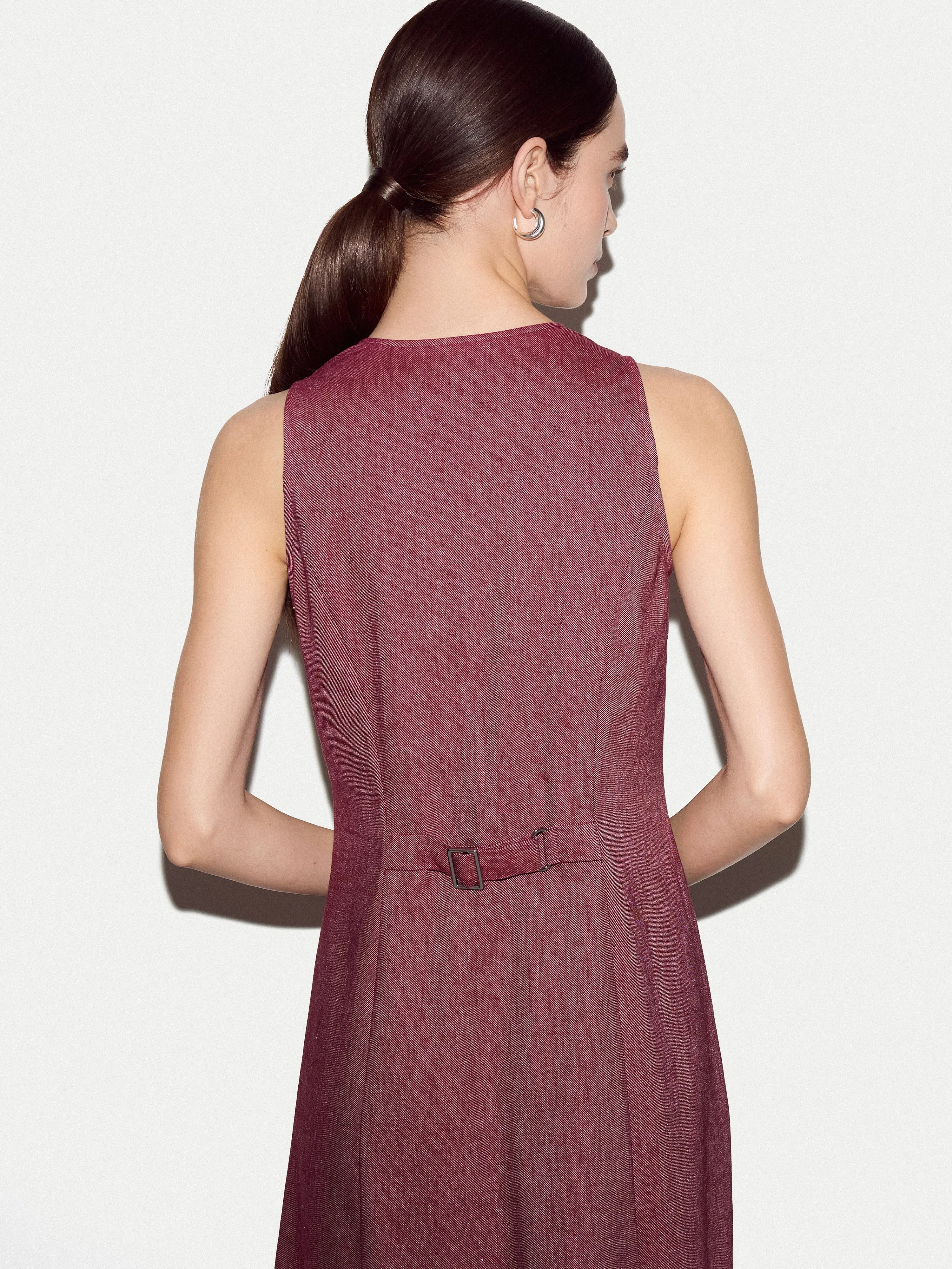 Chambray Linen Waistcoat Dress | Red sold by Jigsaw product image thumbnail 4