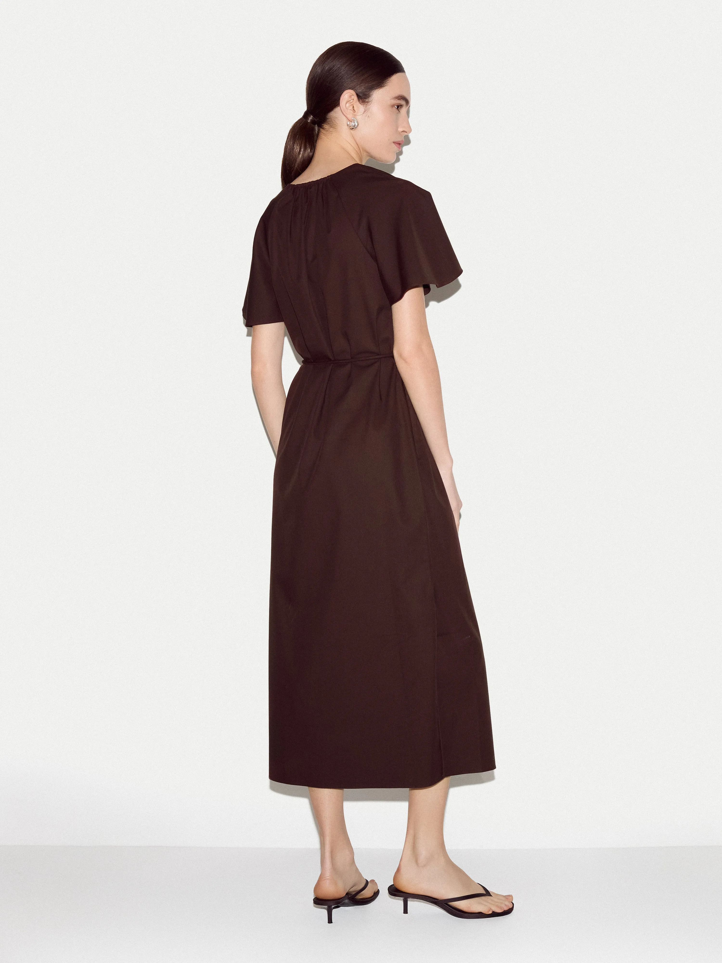 Cotton Lyocell U Neck Dress | Brown sold by Jigsaw product image thumbnail 5