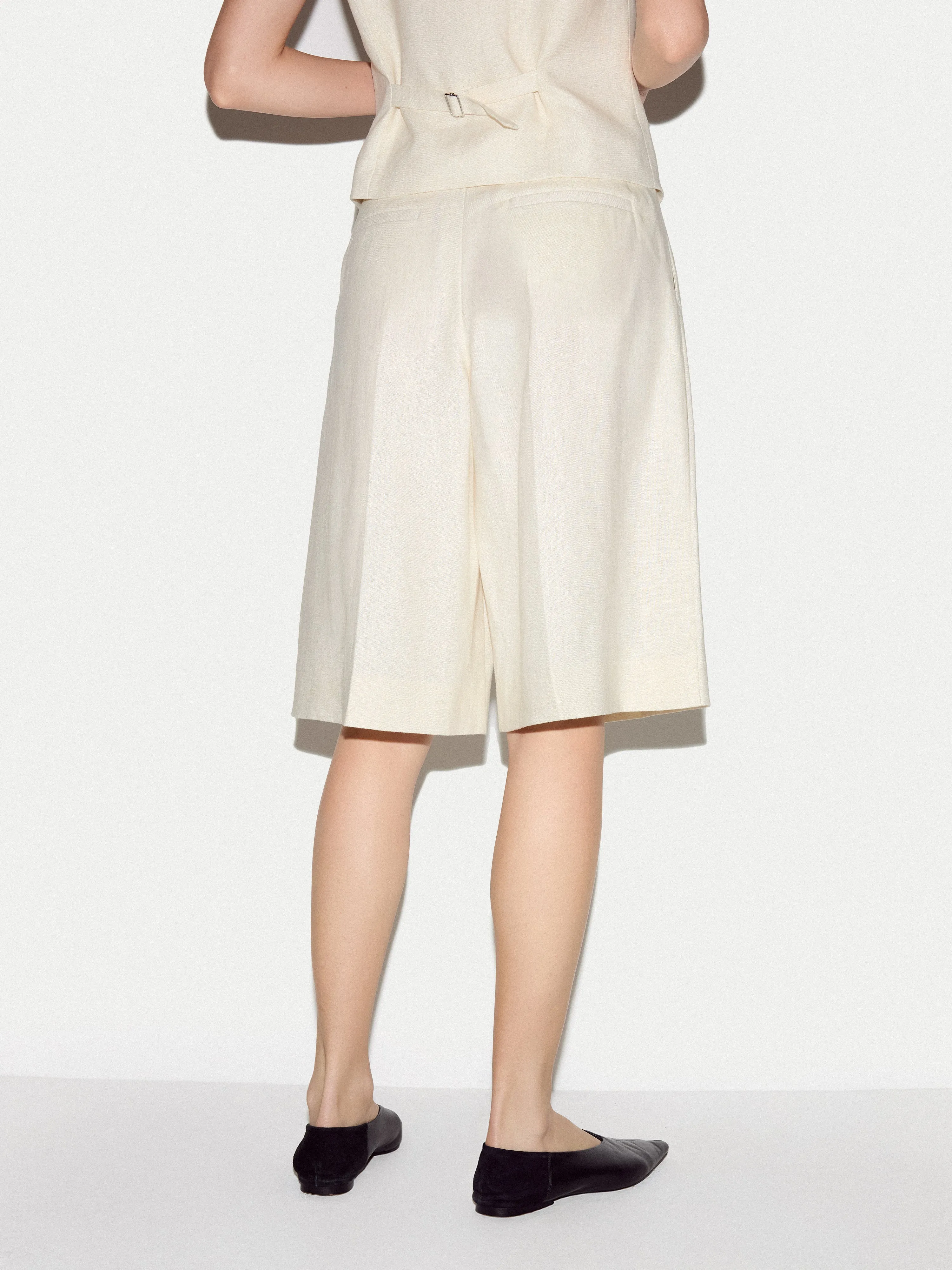 Linen Bermuda Short | Cream sold by Jigsaw product image thumbnail 4