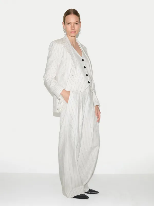 Duke Linen Cotton Stripe Blazer | Ivory made by Jigsaw