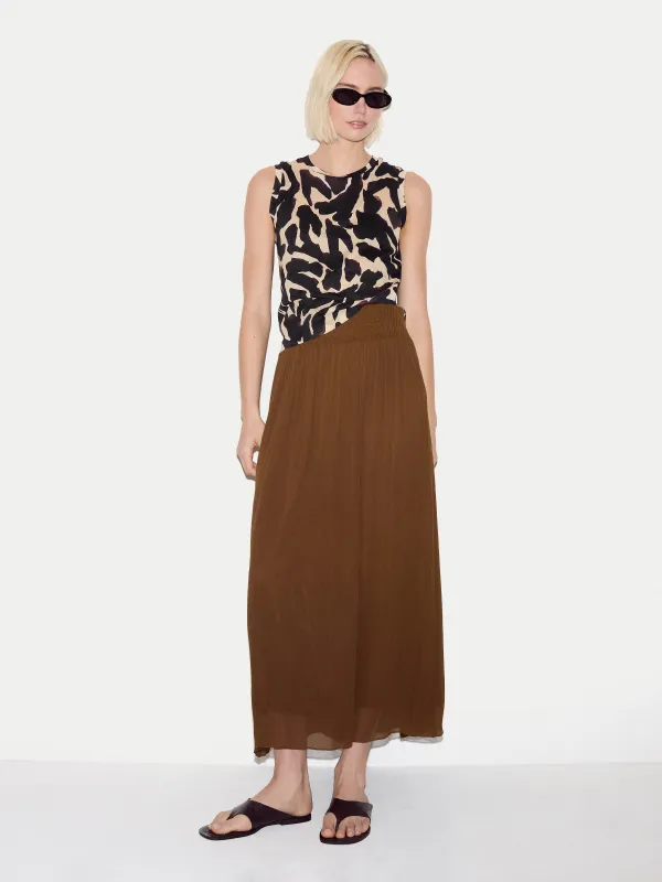 Zebra Cotton Slub Tank | Brown made by Jigsaw