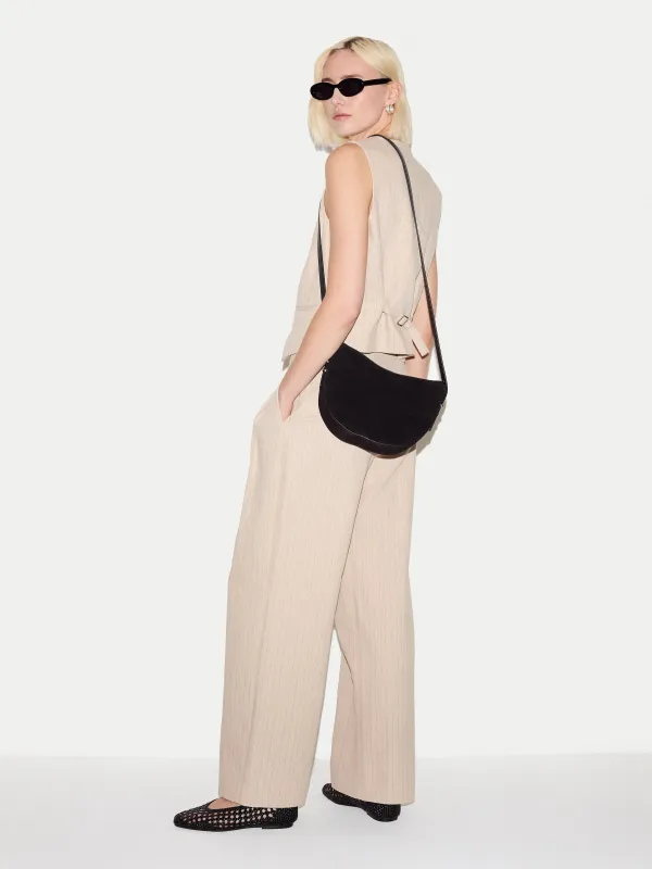 Suede Fold Over Cross Body Bag | Black made by Jigsaw