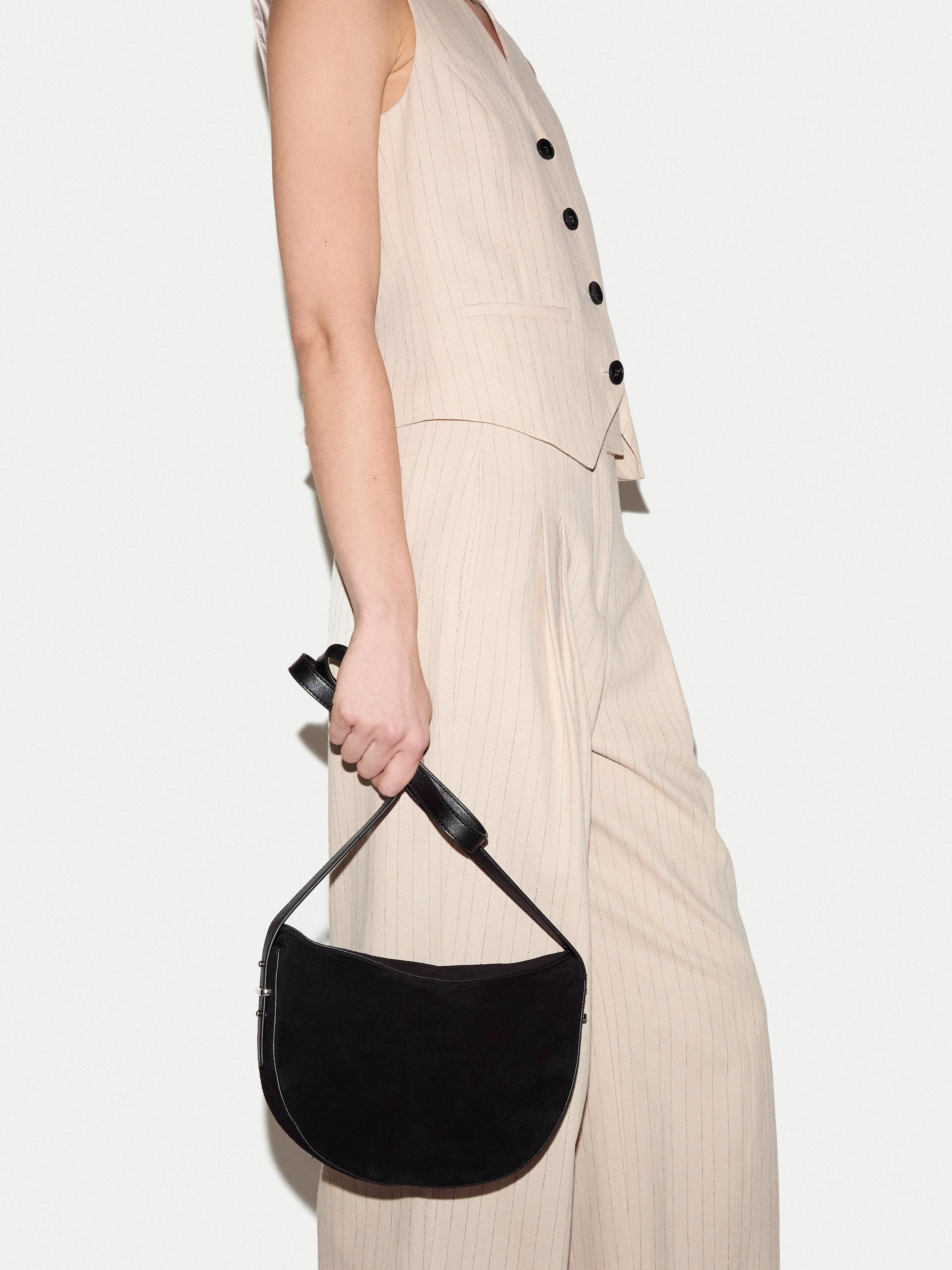 Suede Fold Over Cross Body Bag | Black sold by Jigsaw product image thumbnail 2