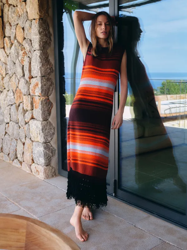 Sunset Stripe Knit Dress | Multi made by Jigsaw