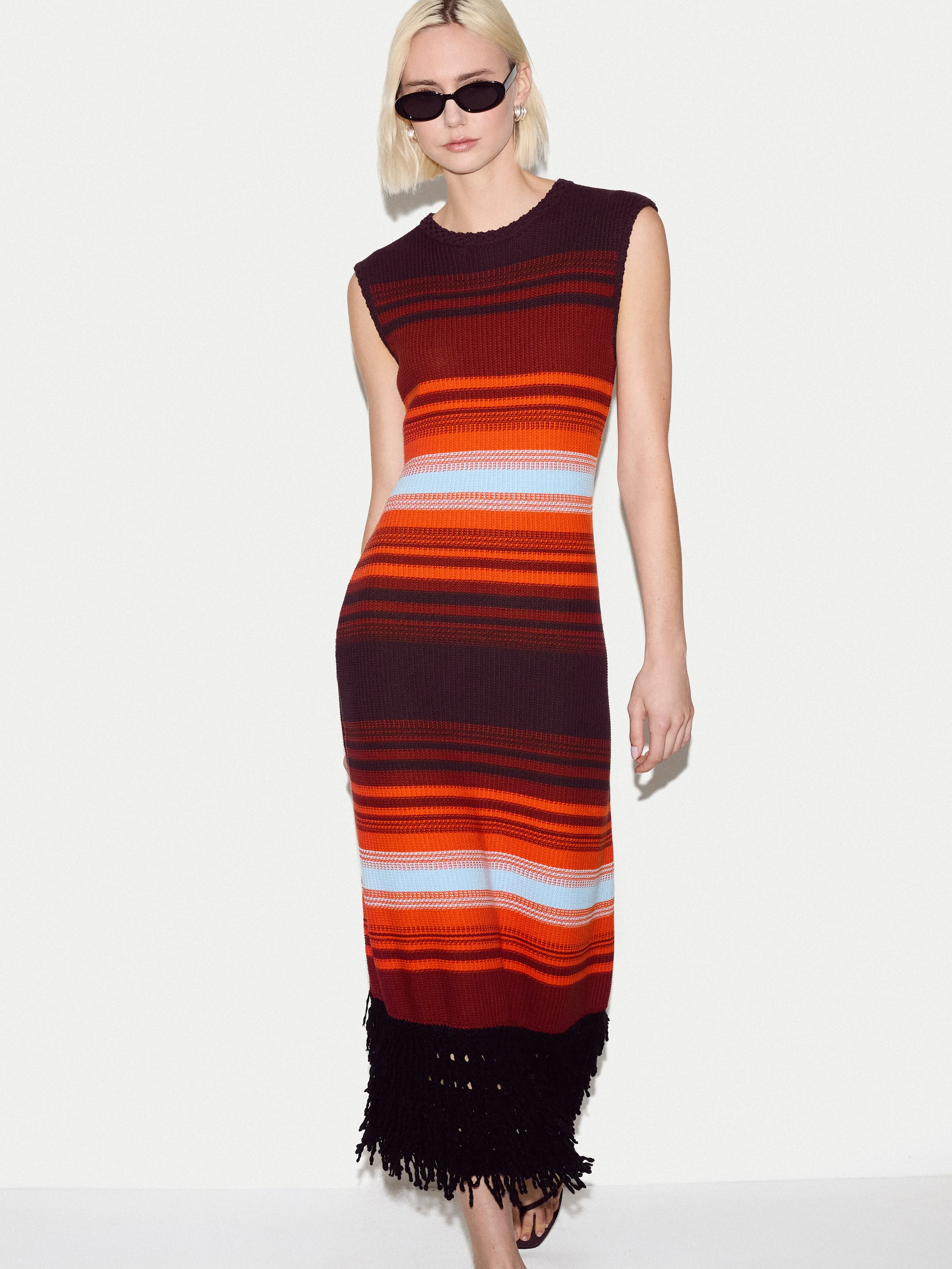Sunset Stripe Knit Dress | Multi sold by Jigsaw product image thumbnail 3