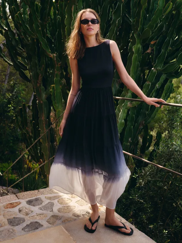 Ombre Tiered Tank Dress | Navy made by Jigsaw