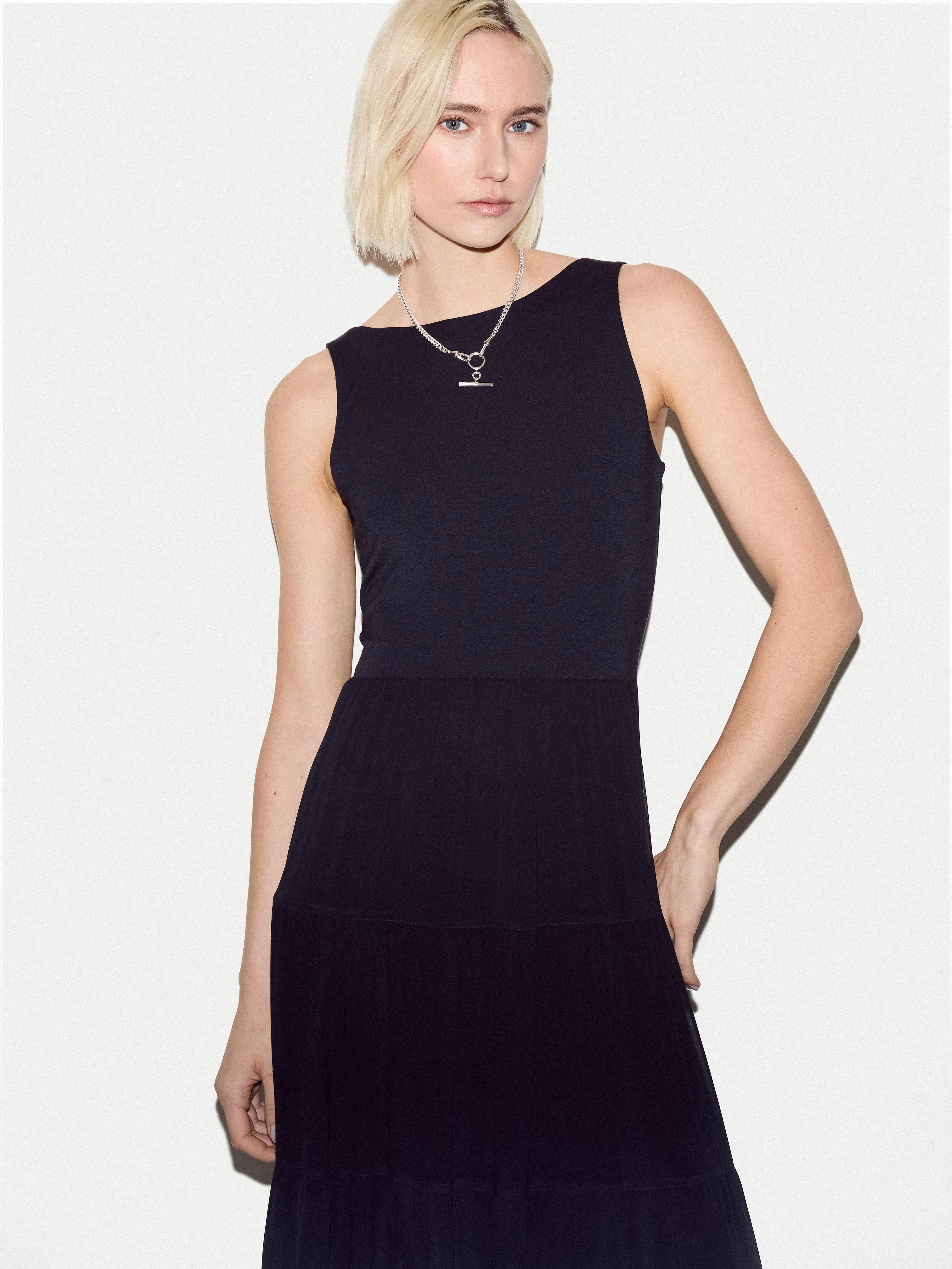 Ombre Tiered Tank Dress | Navy sold by Jigsaw product image thumbnail 4