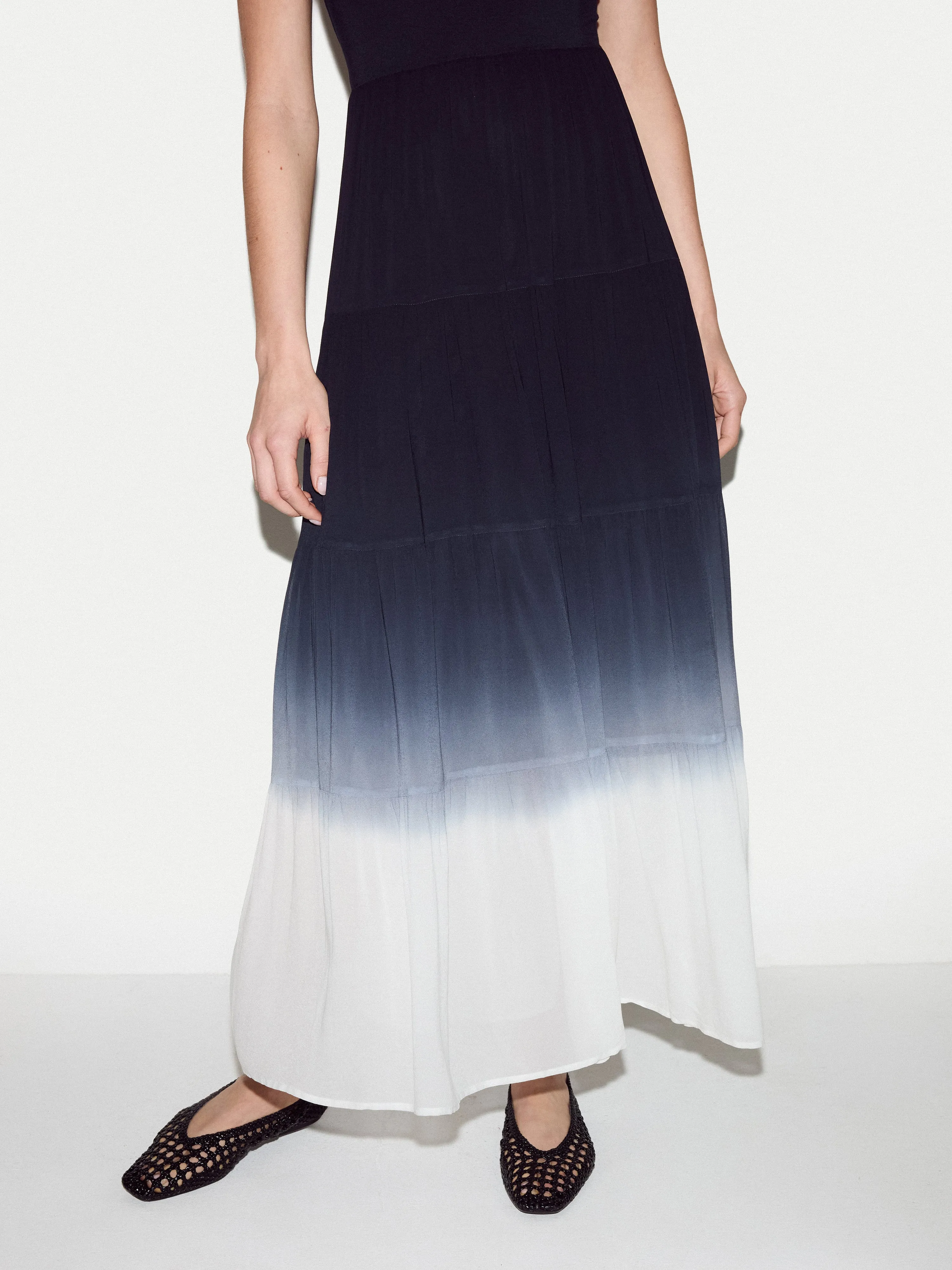 Ombre Tiered Tank Dress | Navy sold by Jigsaw product image thumbnail 5