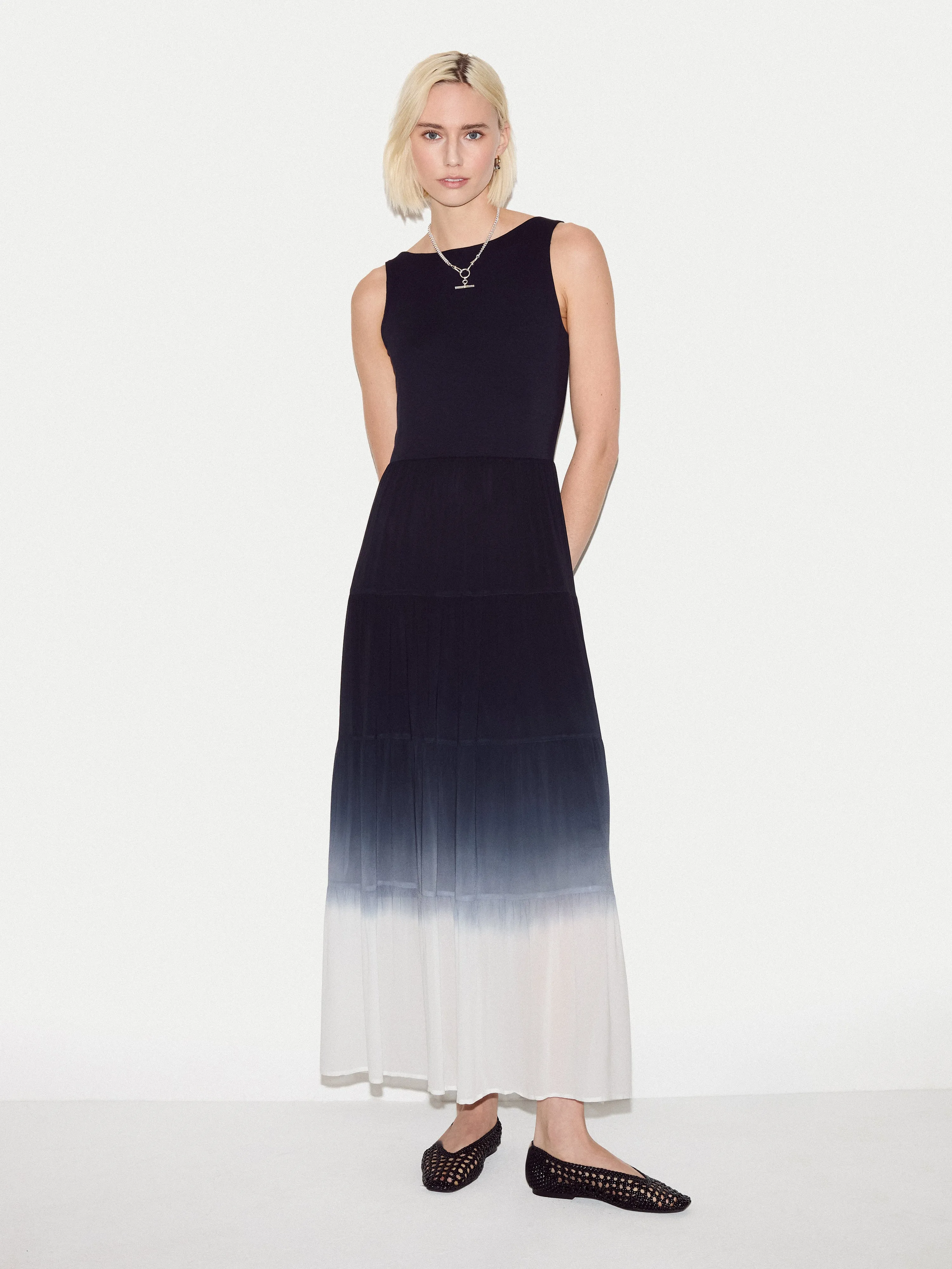 Ombre Tiered Tank Dress | Navy sold by Jigsaw product image thumbnail 2
