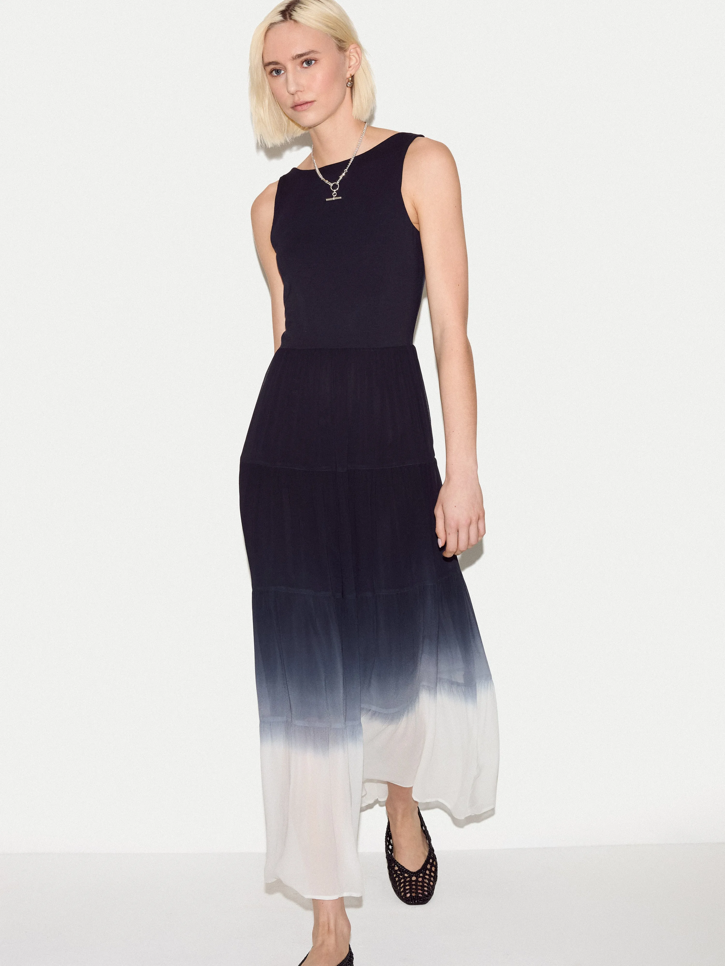 Ombre Tiered Tank Dress | Navy sold by Jigsaw product image thumbnail 3