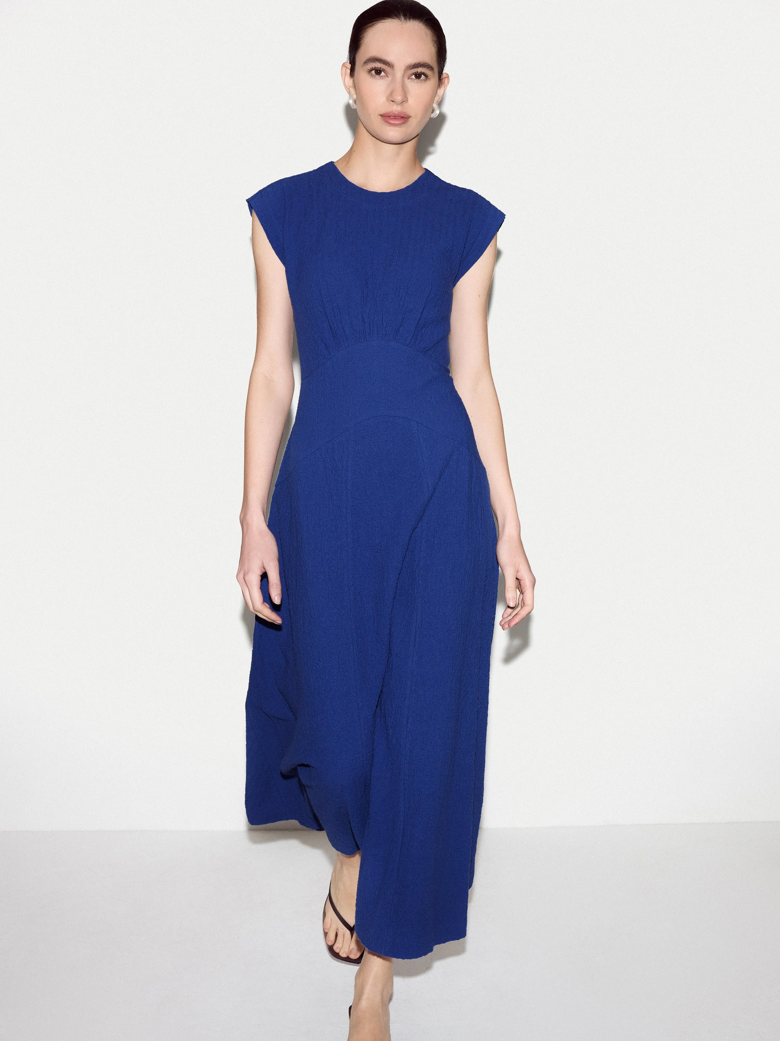 Crinkle Cotton Dress | Blue sold by Jigsaw product image thumbnail 3