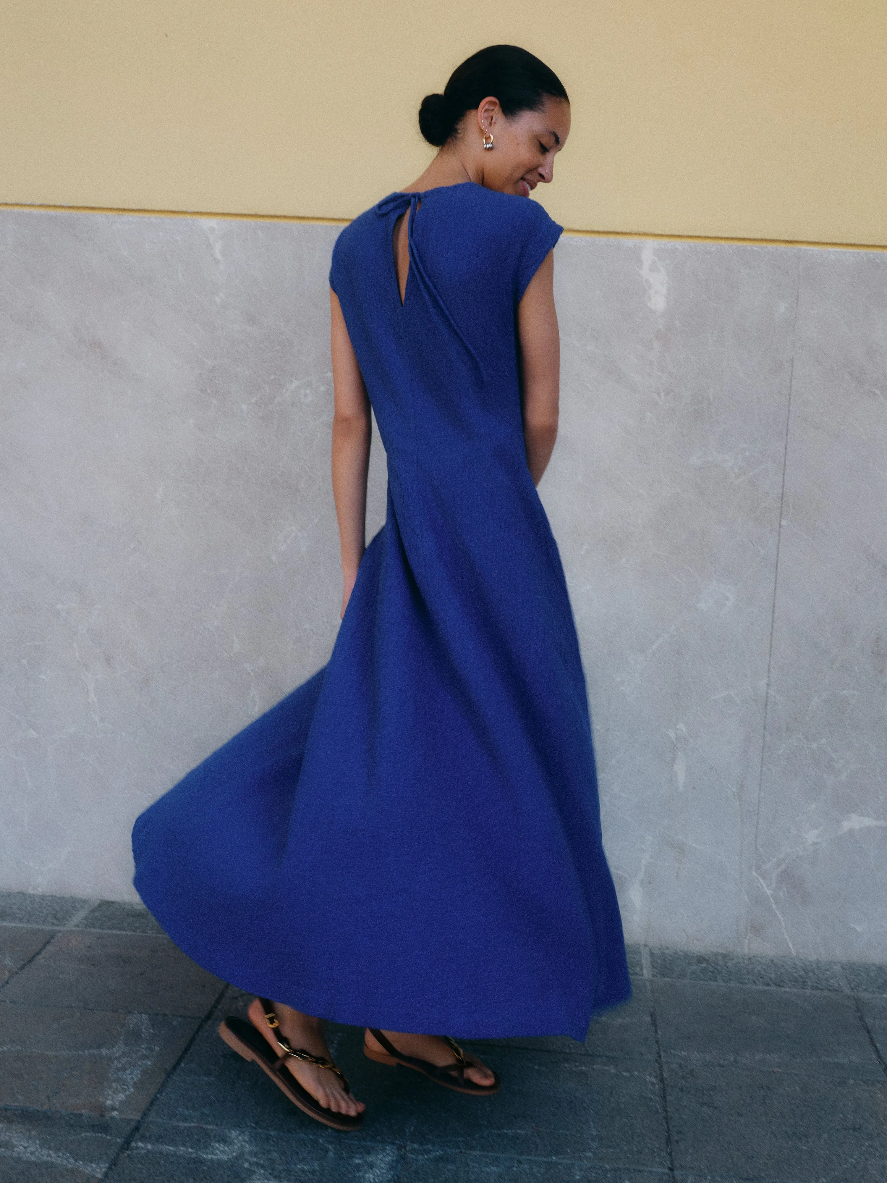 Crinkle Cotton Dress | Blue sold by Jigsaw product image thumbnail 2