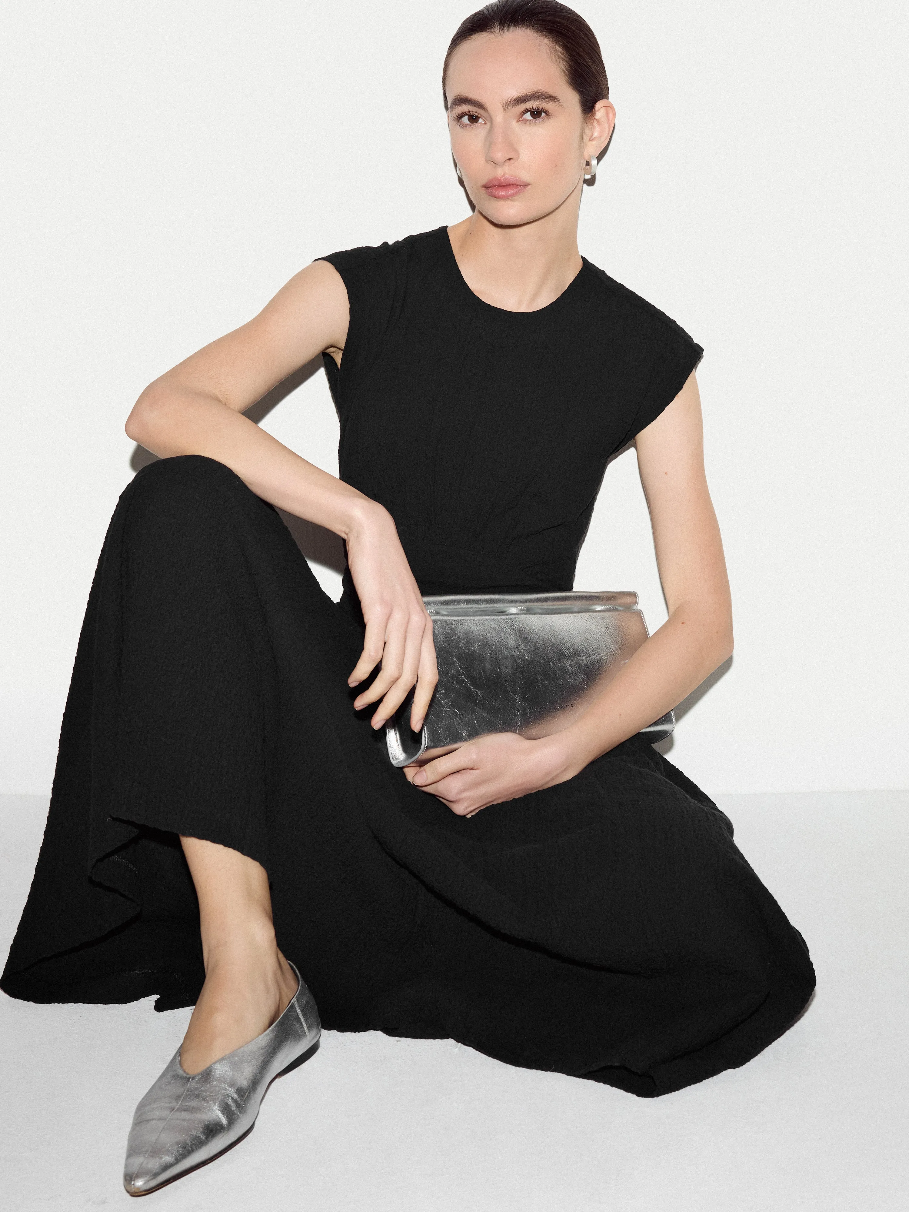 Crinkle Cotton Dress | Black sold by Jigsaw product image thumbnail 3