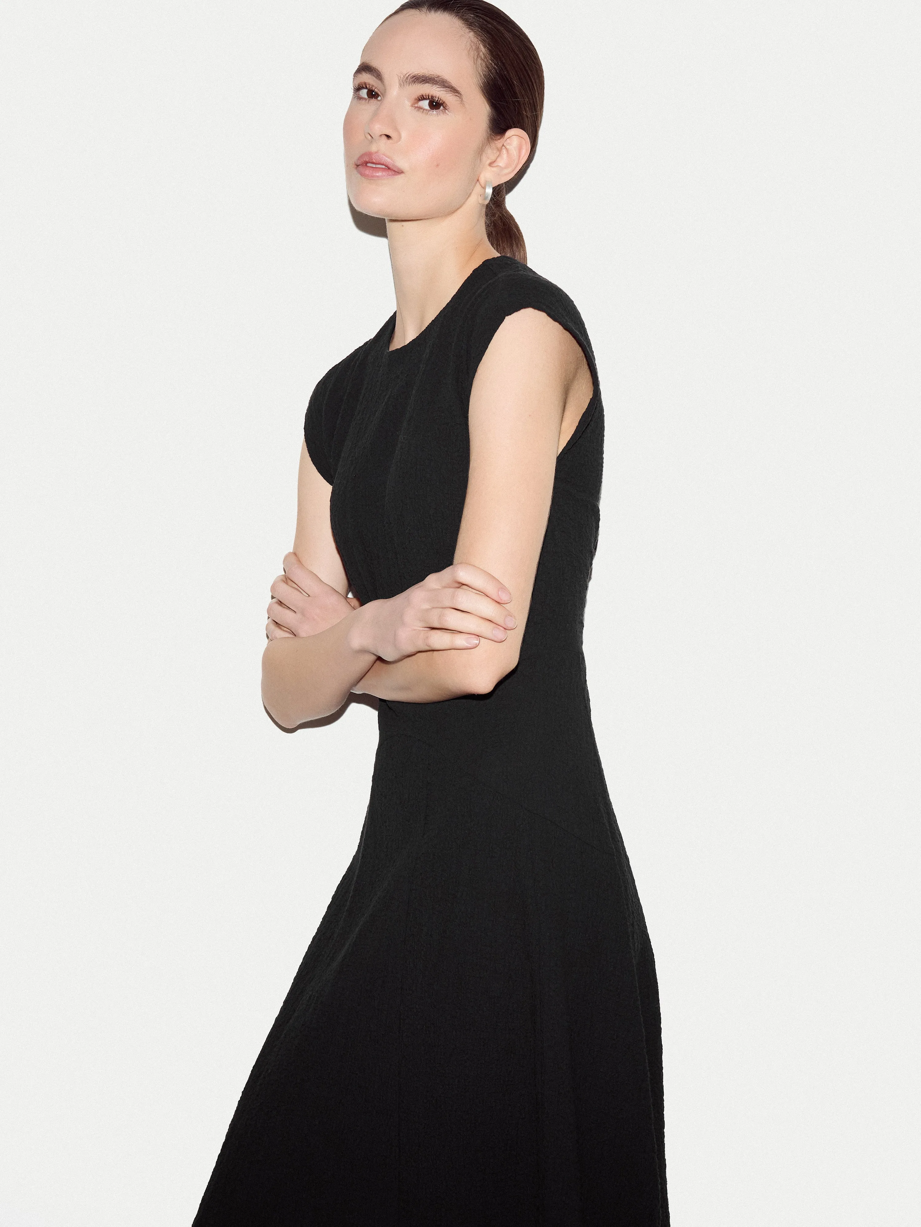 Crinkle Cotton Dress | Black sold by Jigsaw product image thumbnail 4