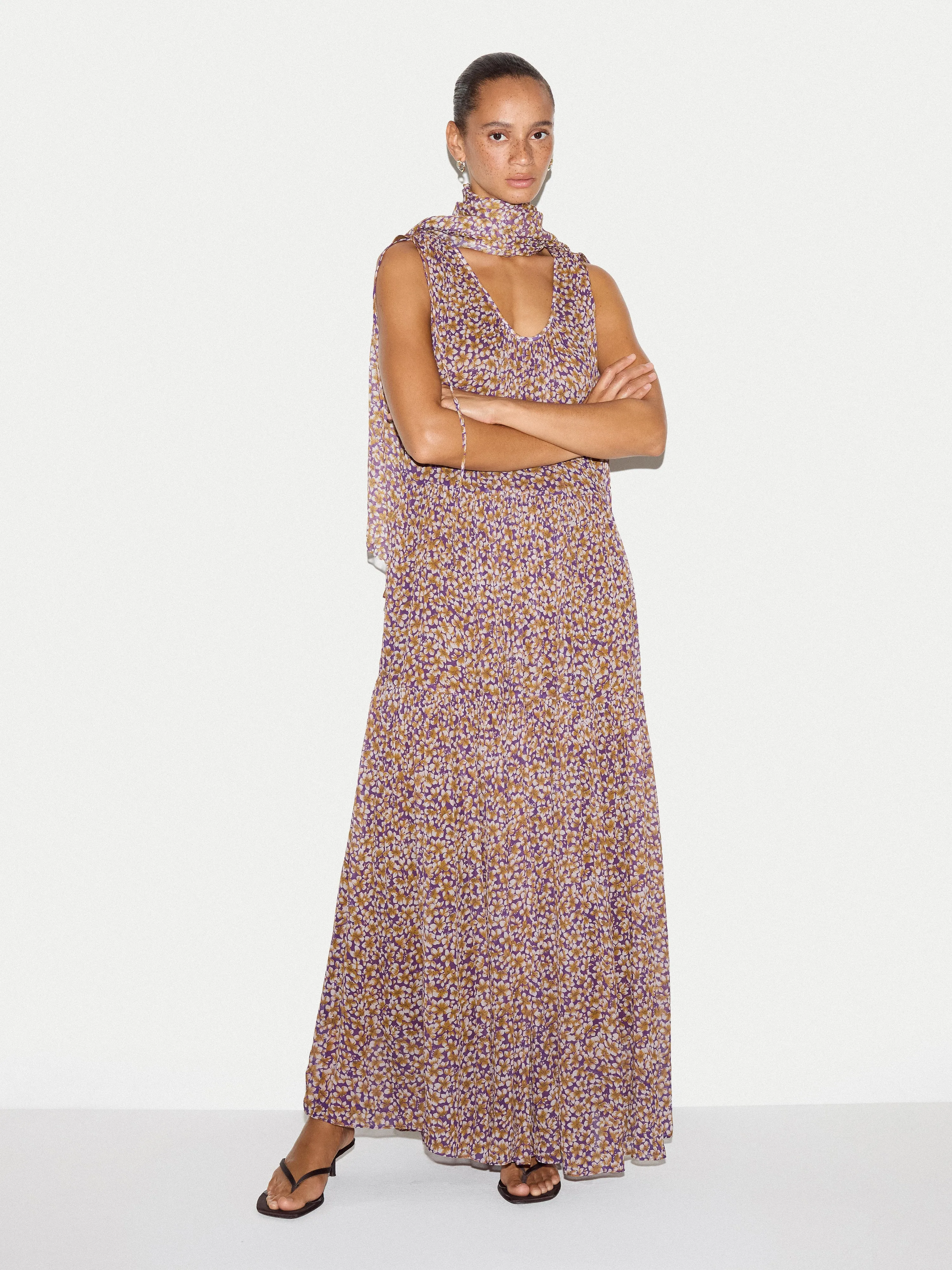 Modal Ditsy Scarf | Purple sold by Jigsaw product image thumbnail 2