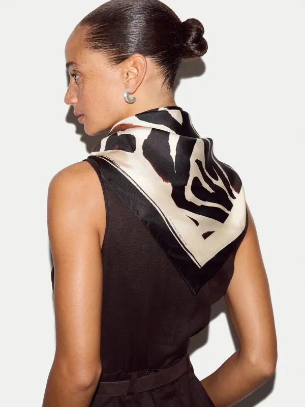 Zebra Silk Square Scarf | Cream made by Jigsaw