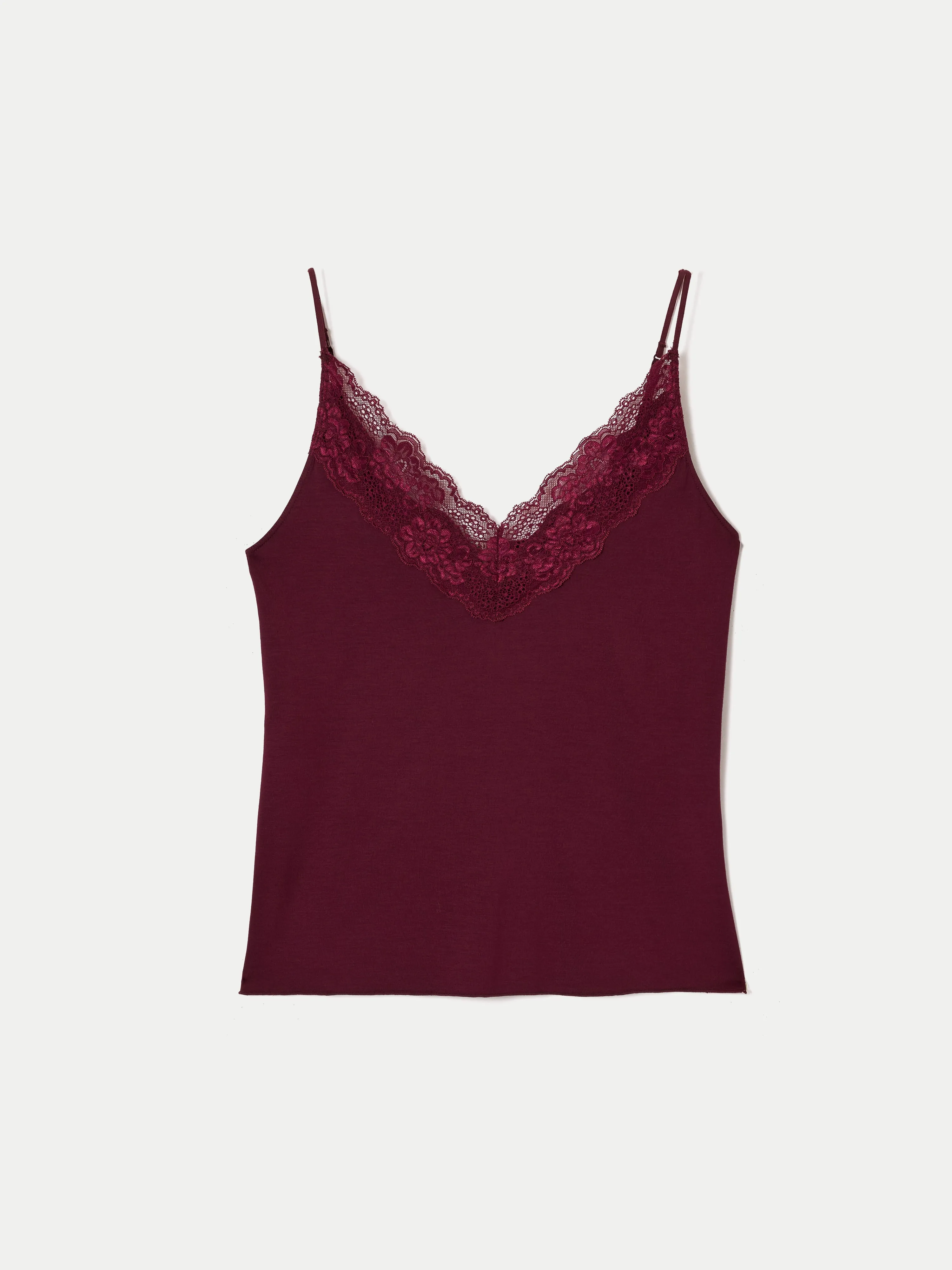 Modal Lace Cami | Burgundy sold by Jigsaw product image thumbnail 5