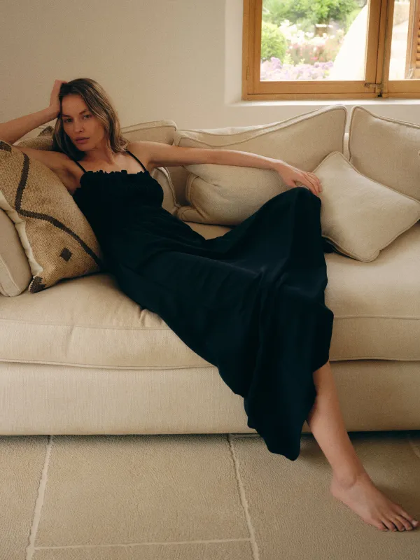 Cotton Pique Sundress | Navy made by Jigsaw