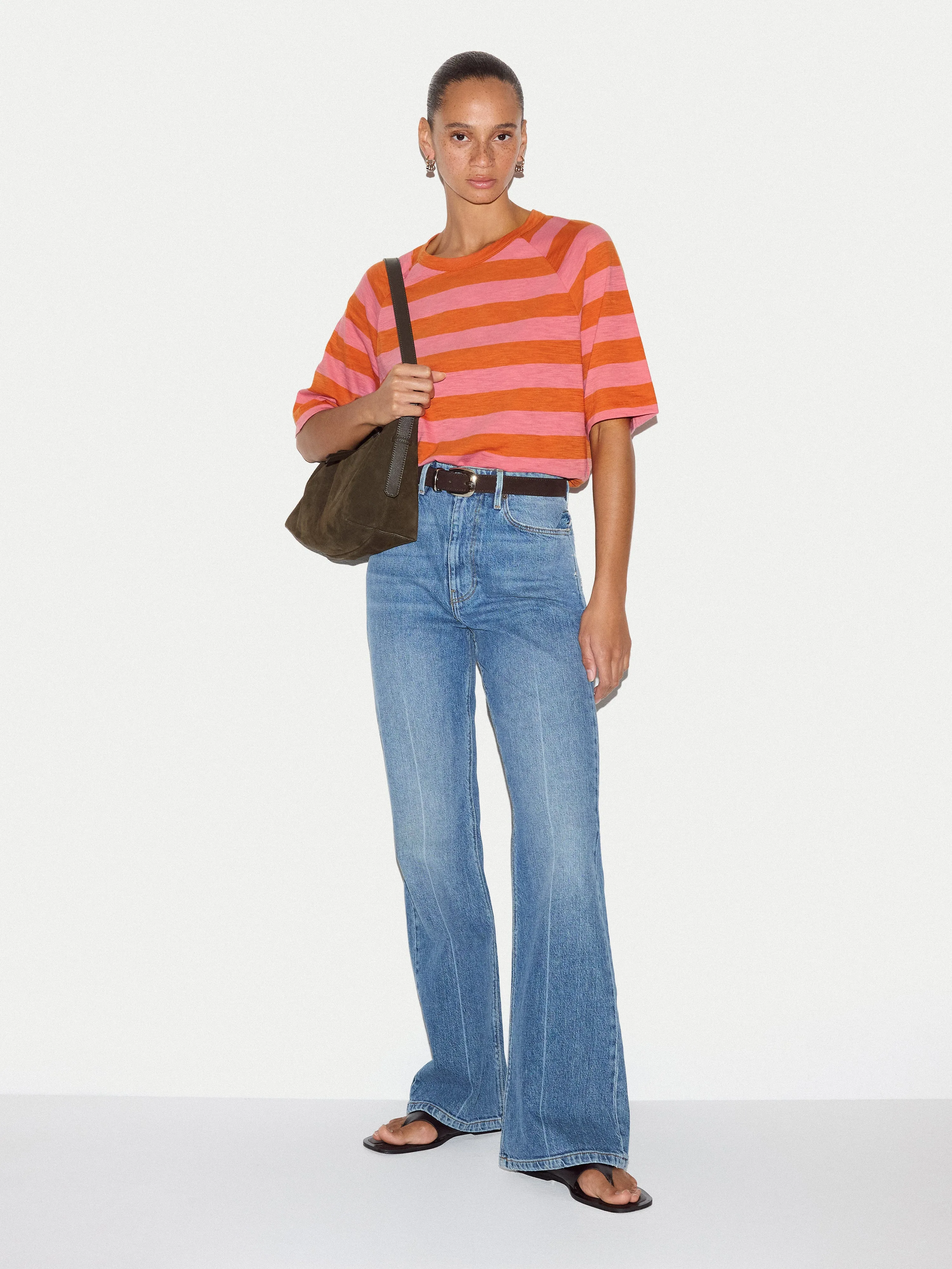 Cotton Slub Stripe Raglan T-shirt | Pink sold by Jigsaw product image thumbnail 2