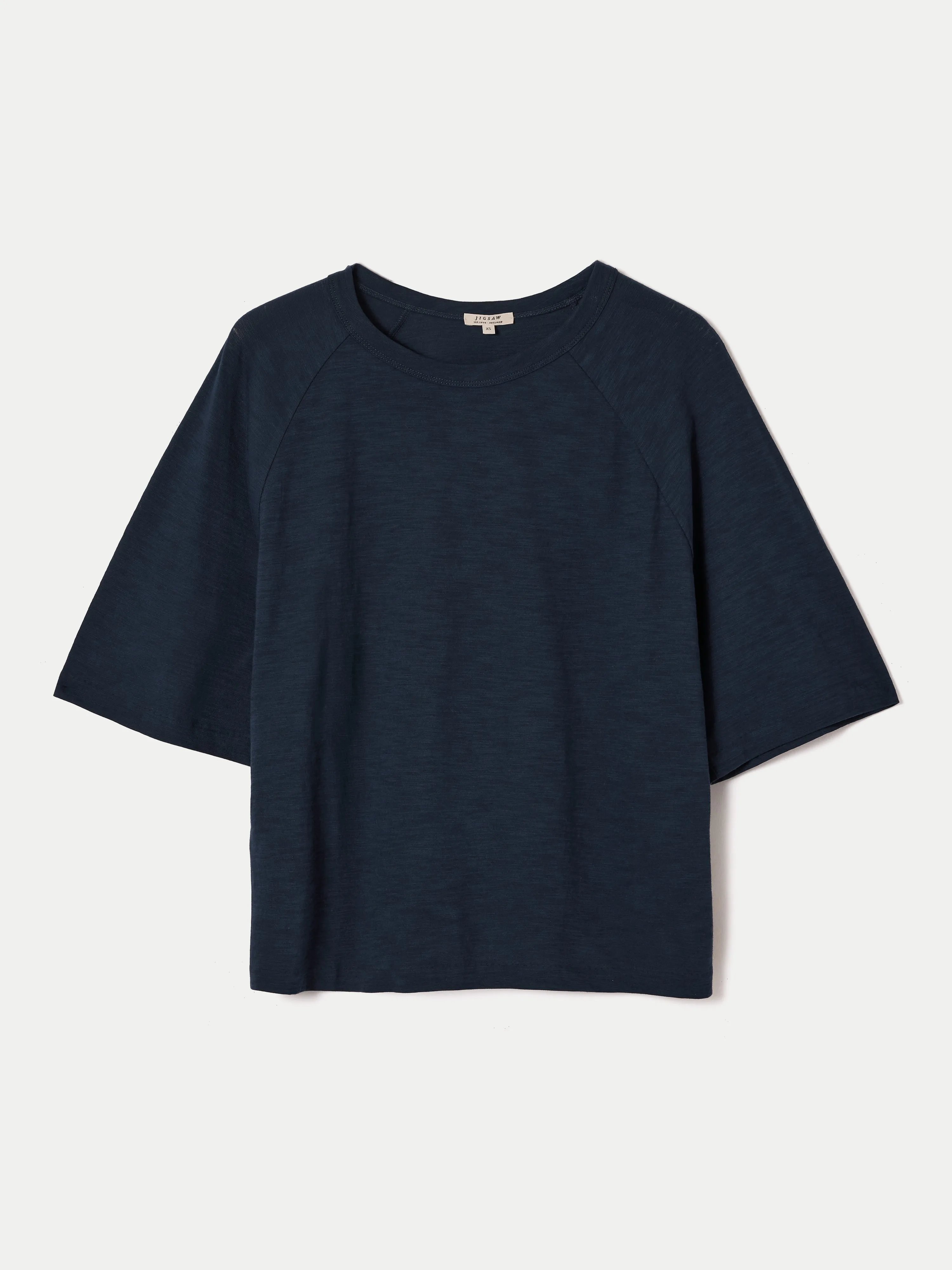 Cotton Slub Boxy Raglan T-shirt | Navy sold by Jigsaw product image thumbnail 5
