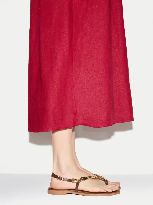 Leather Toe Loop Sandal | Brown made by Jigsaw