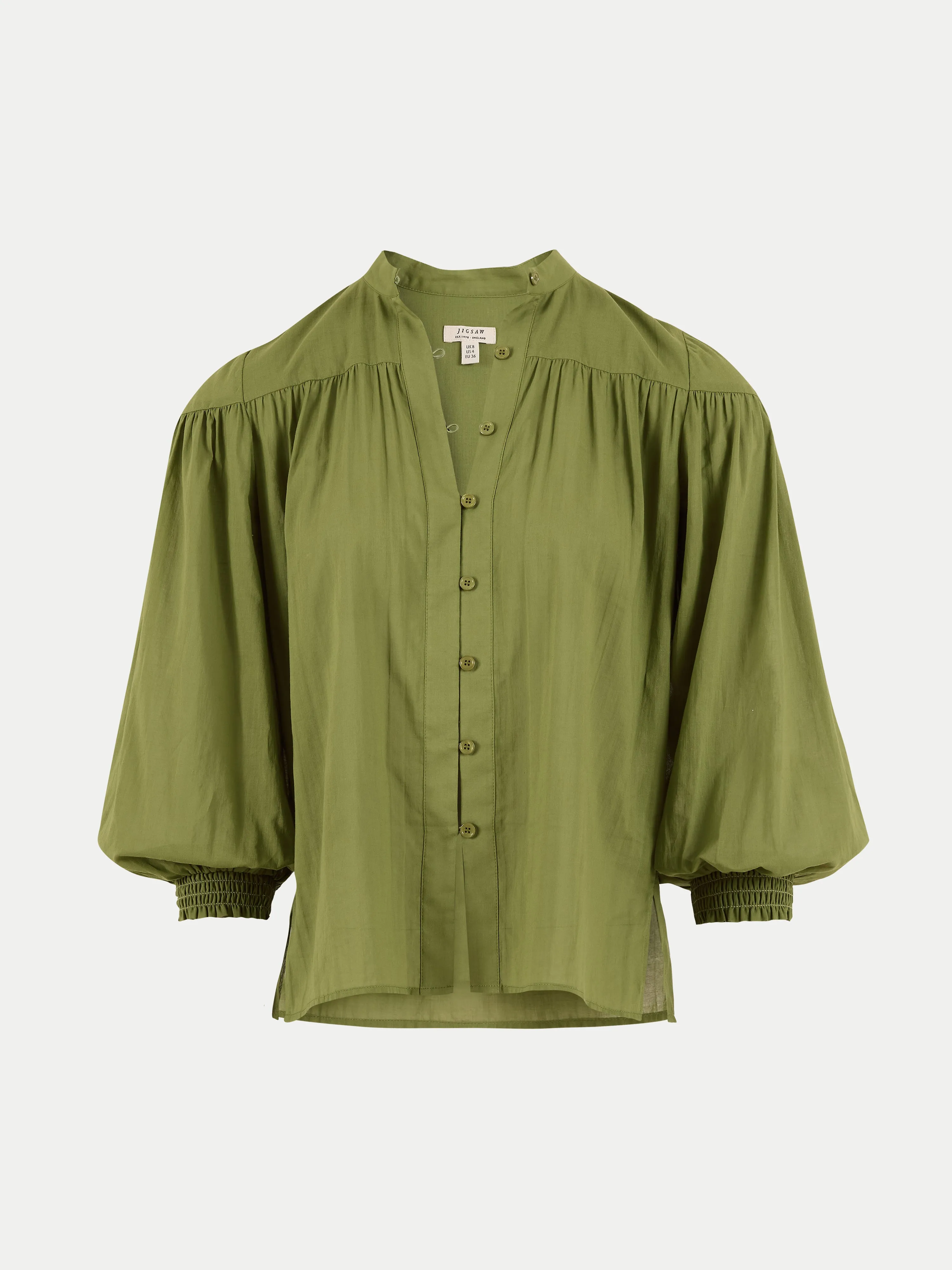 Cotton Balloon Sleeve Top | Green sold by Jigsaw product image thumbnail 5