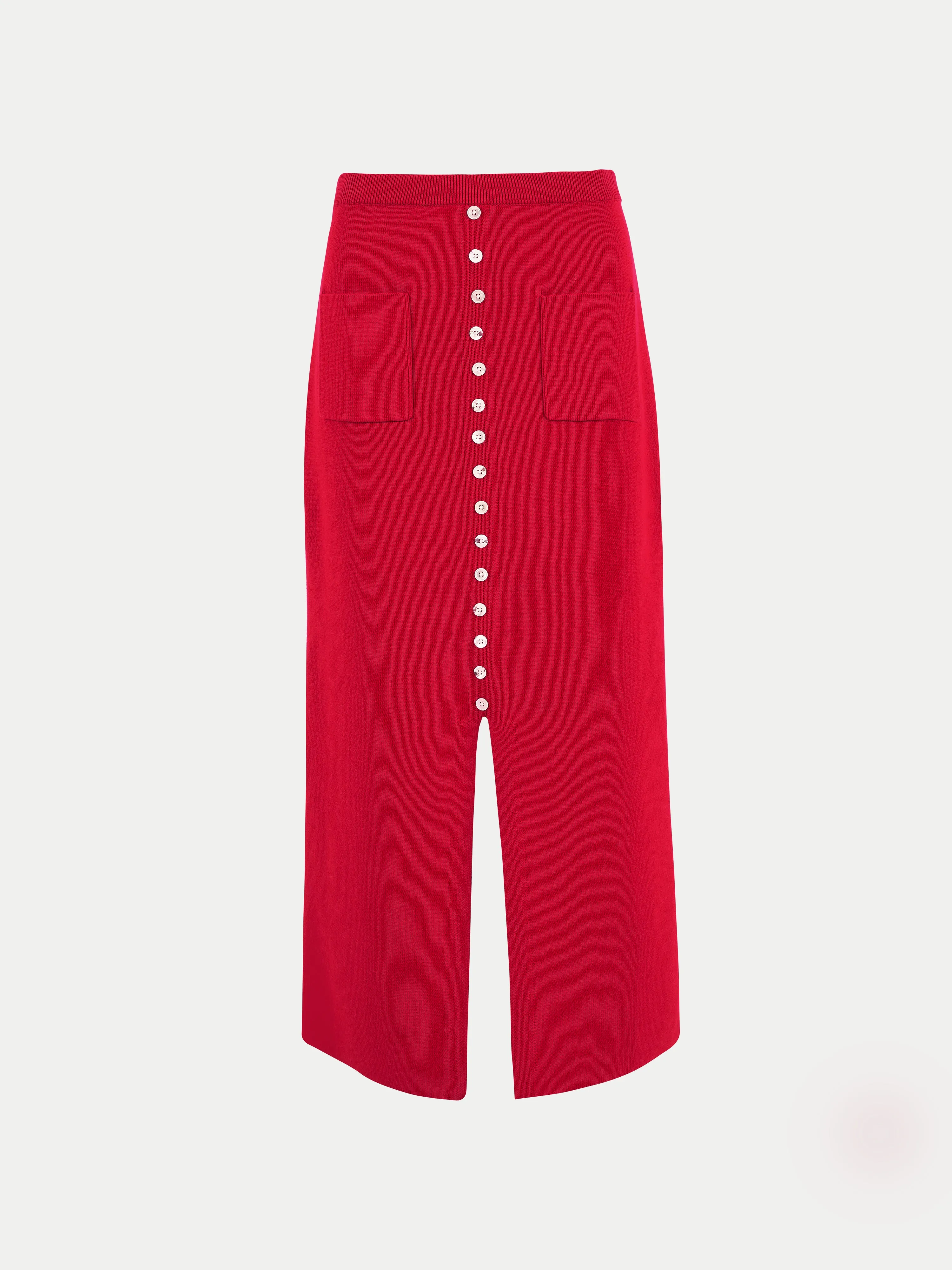 Cotton Button Knitted Skirt | Red sold by Jigsaw product image thumbnail 5