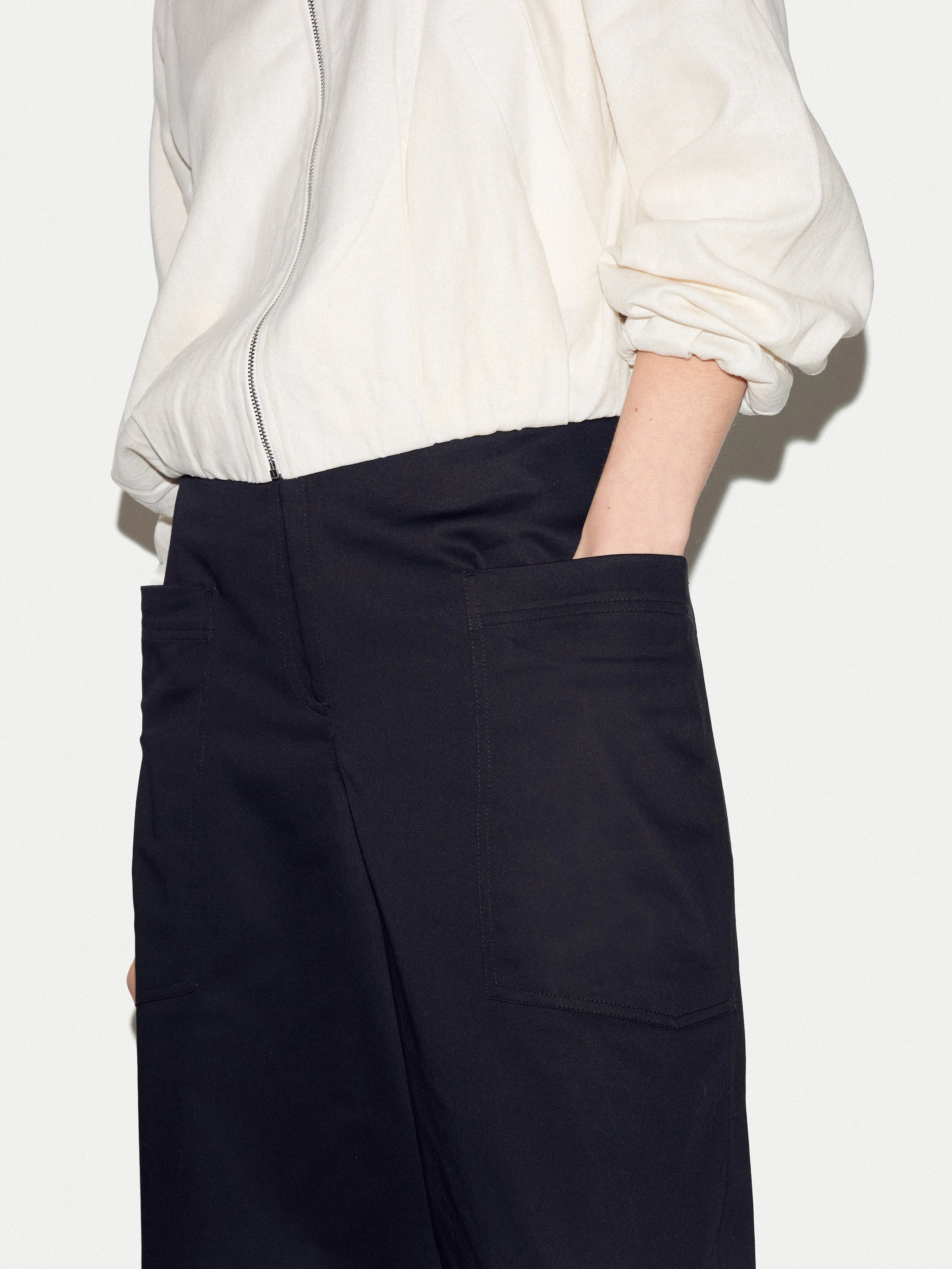 Cotton High Waisted Trouser | Black sold by Jigsaw product image thumbnail 4