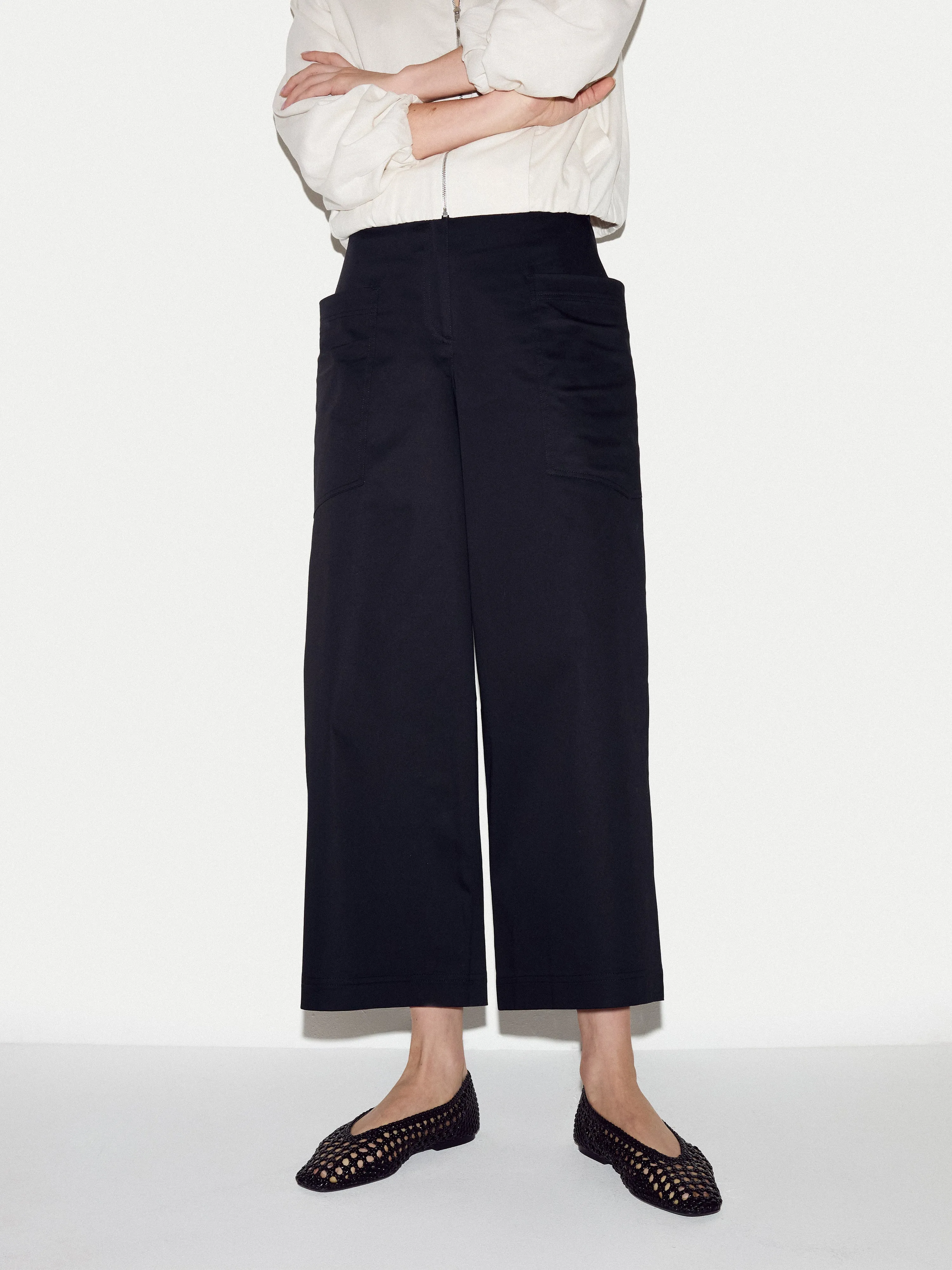 Cotton High Waisted Trouser | Black sold by Jigsaw product image thumbnail 2