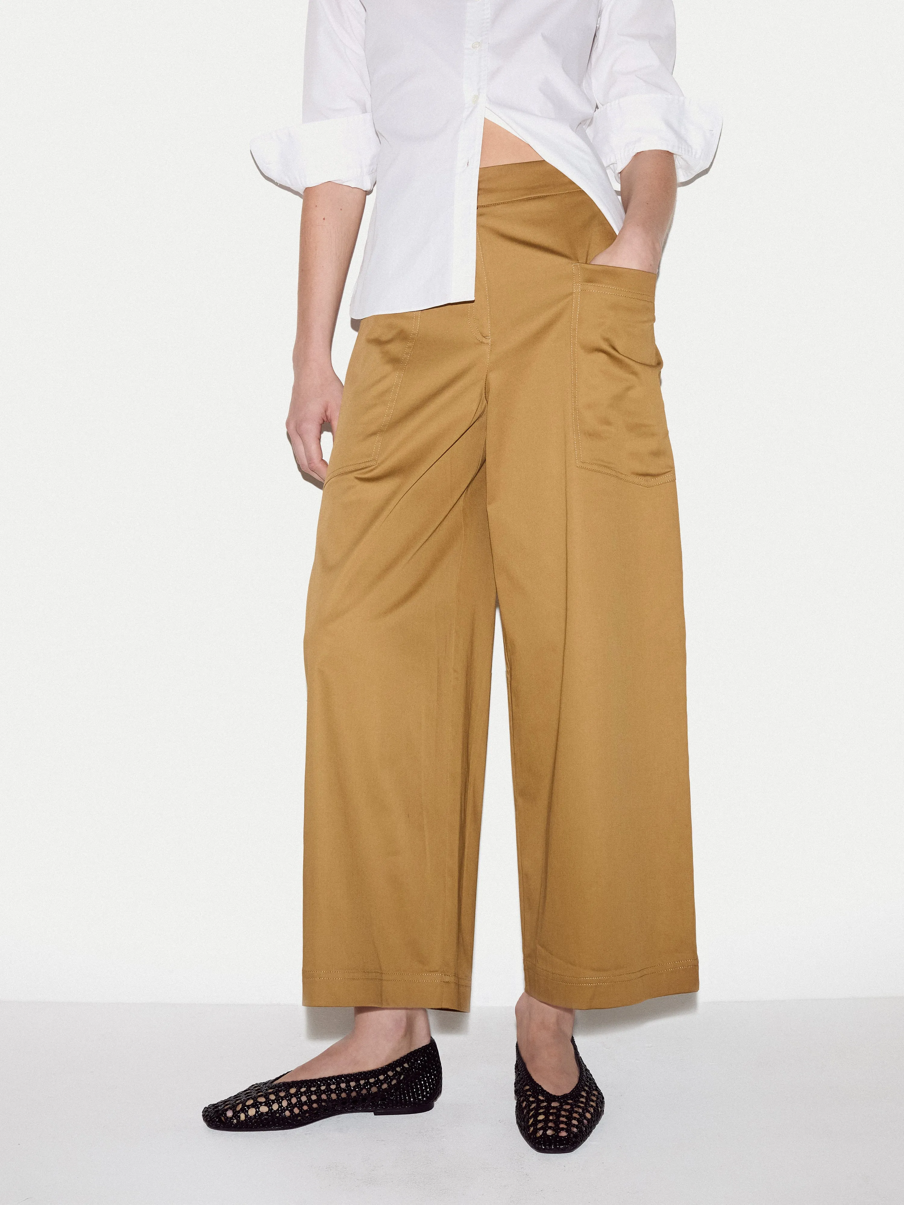 Cotton High Waisted Trouser | Brown sold by Jigsaw product image thumbnail 2