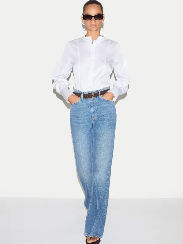 Slim Stand Collar Shirt | White made by Jigsaw