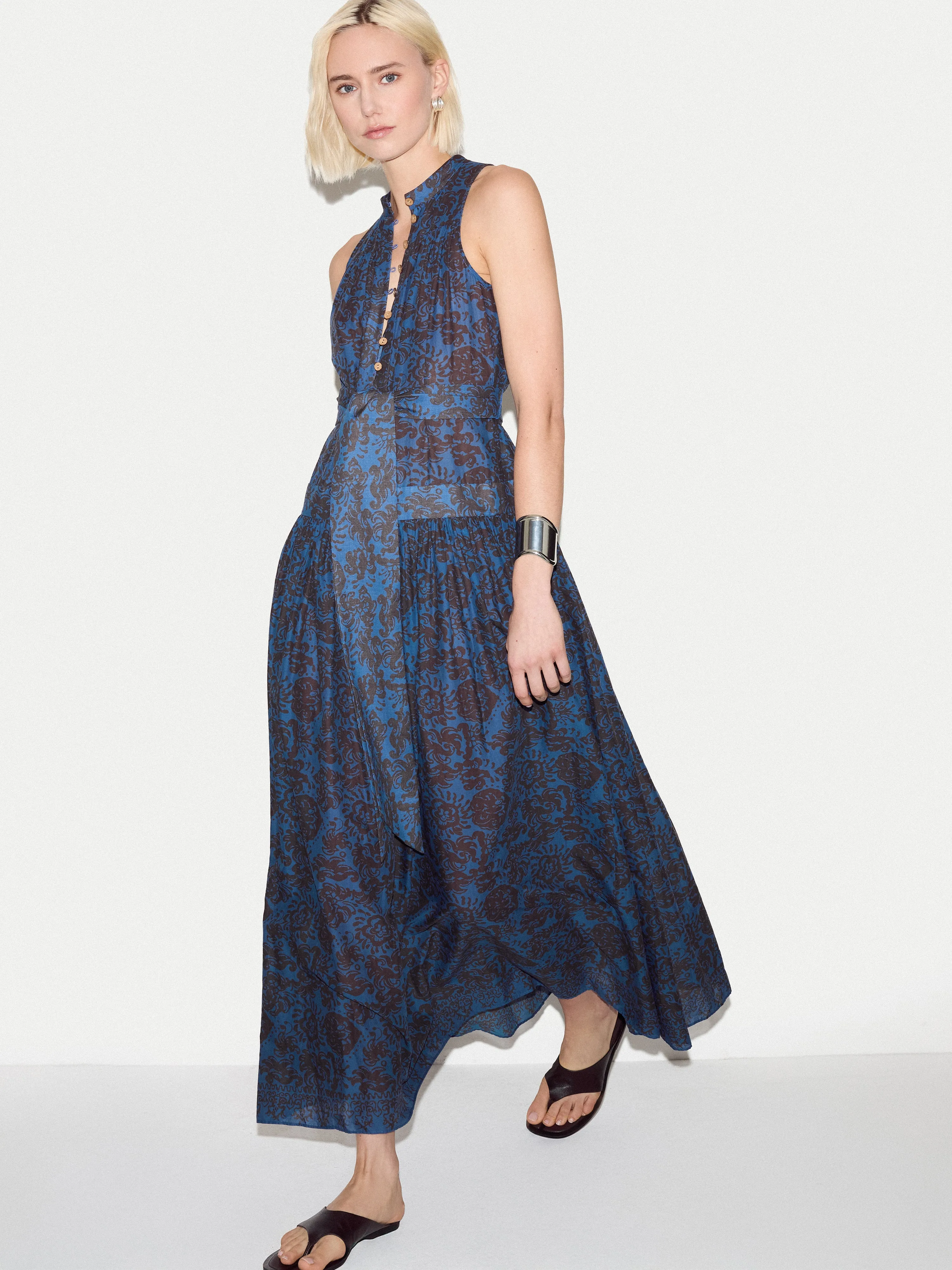 Batik Cotton Maxi Dress | Blue sold by Jigsaw product image thumbnail 3