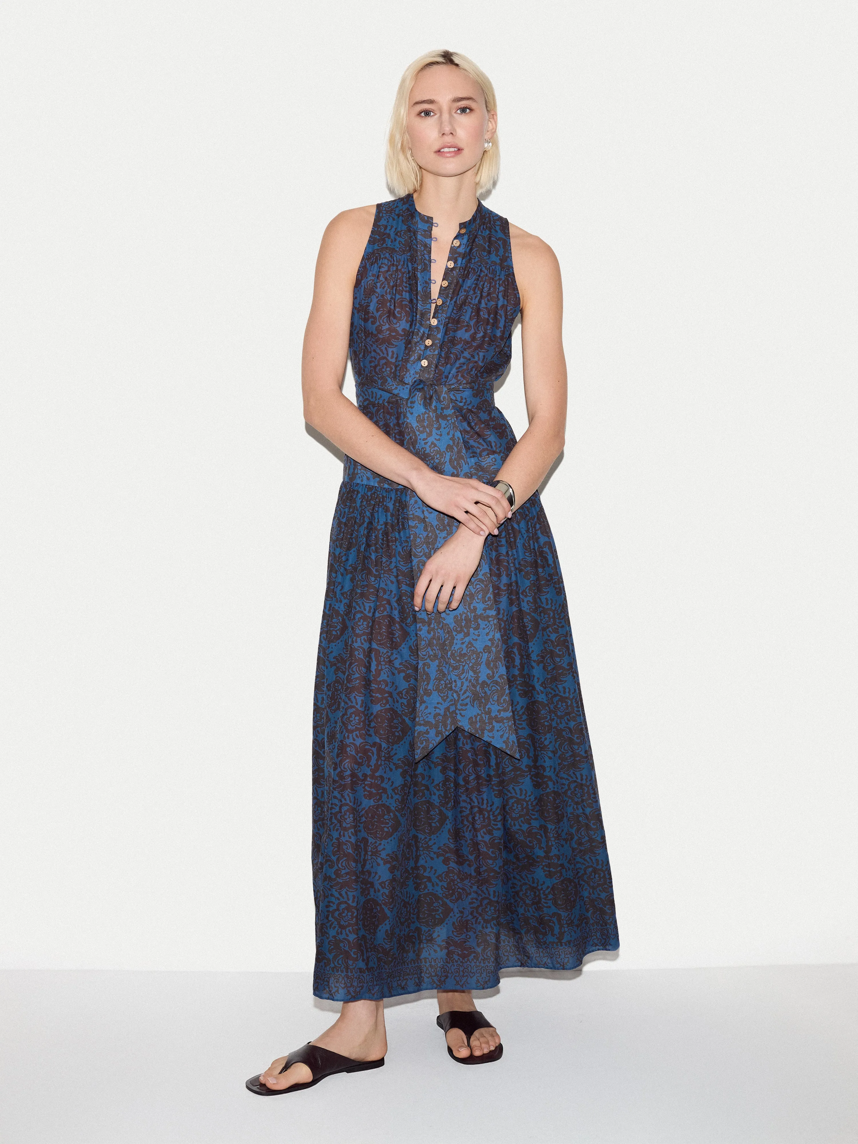 Batik Cotton Maxi Dress | Blue sold by Jigsaw product image thumbnail 2