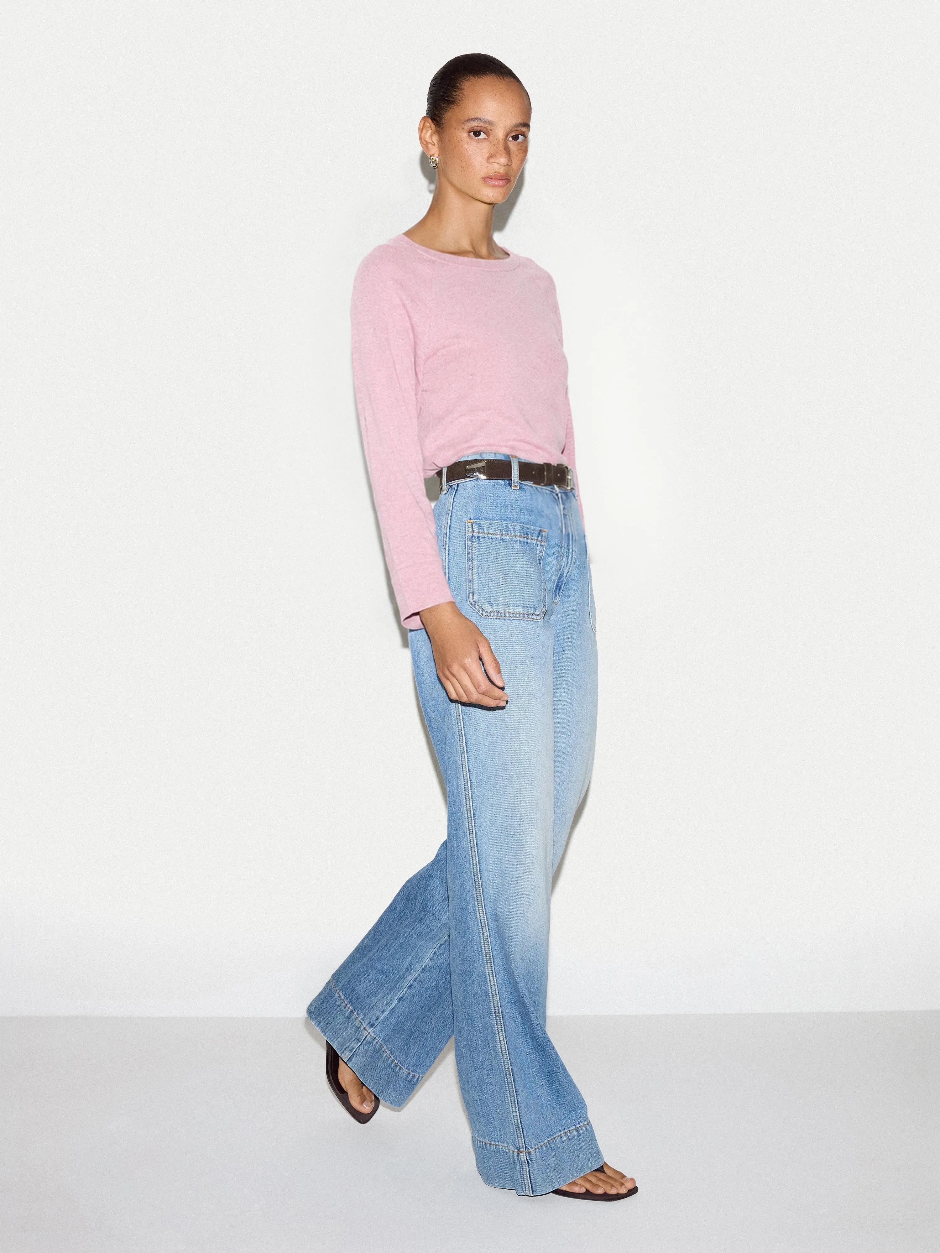 Cotton Luxe Raglan T-shirt | PASTEL PINK sold by Jigsaw product image thumbnail 3