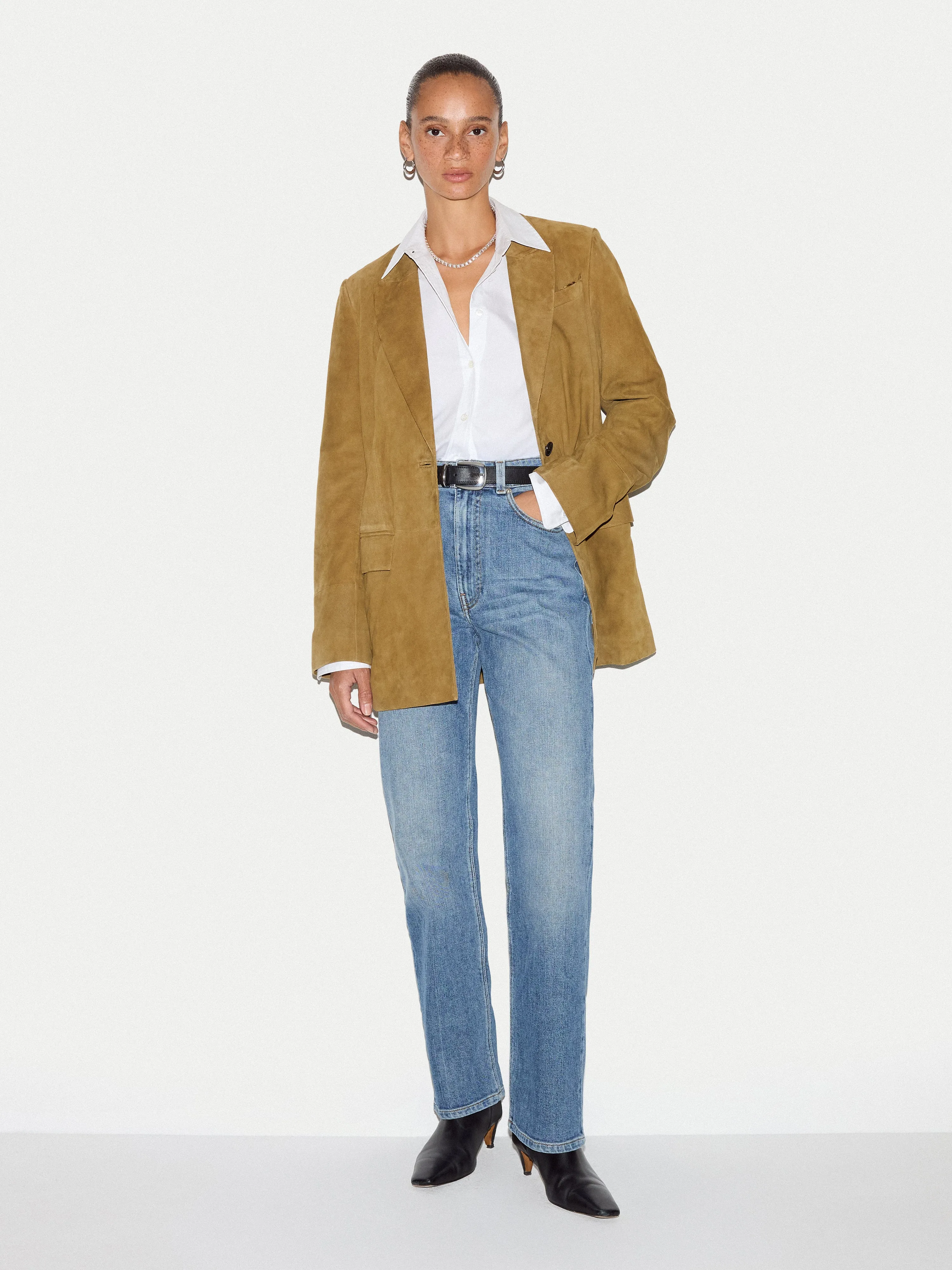 Suede Tailored Jacket | Green sold by Jigsaw product image thumbnail 2