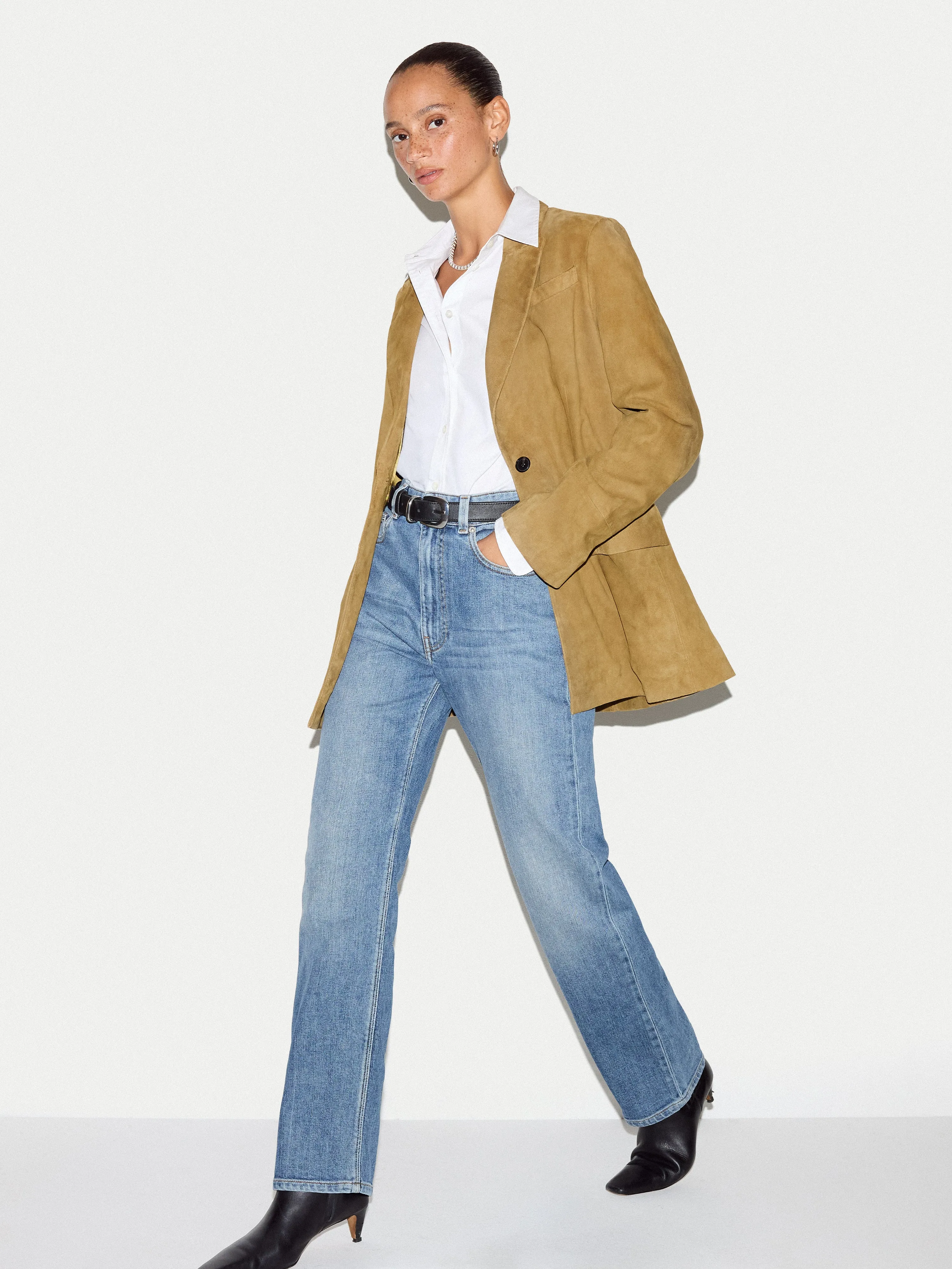Suede Tailored Jacket | Green sold by Jigsaw product image thumbnail 4