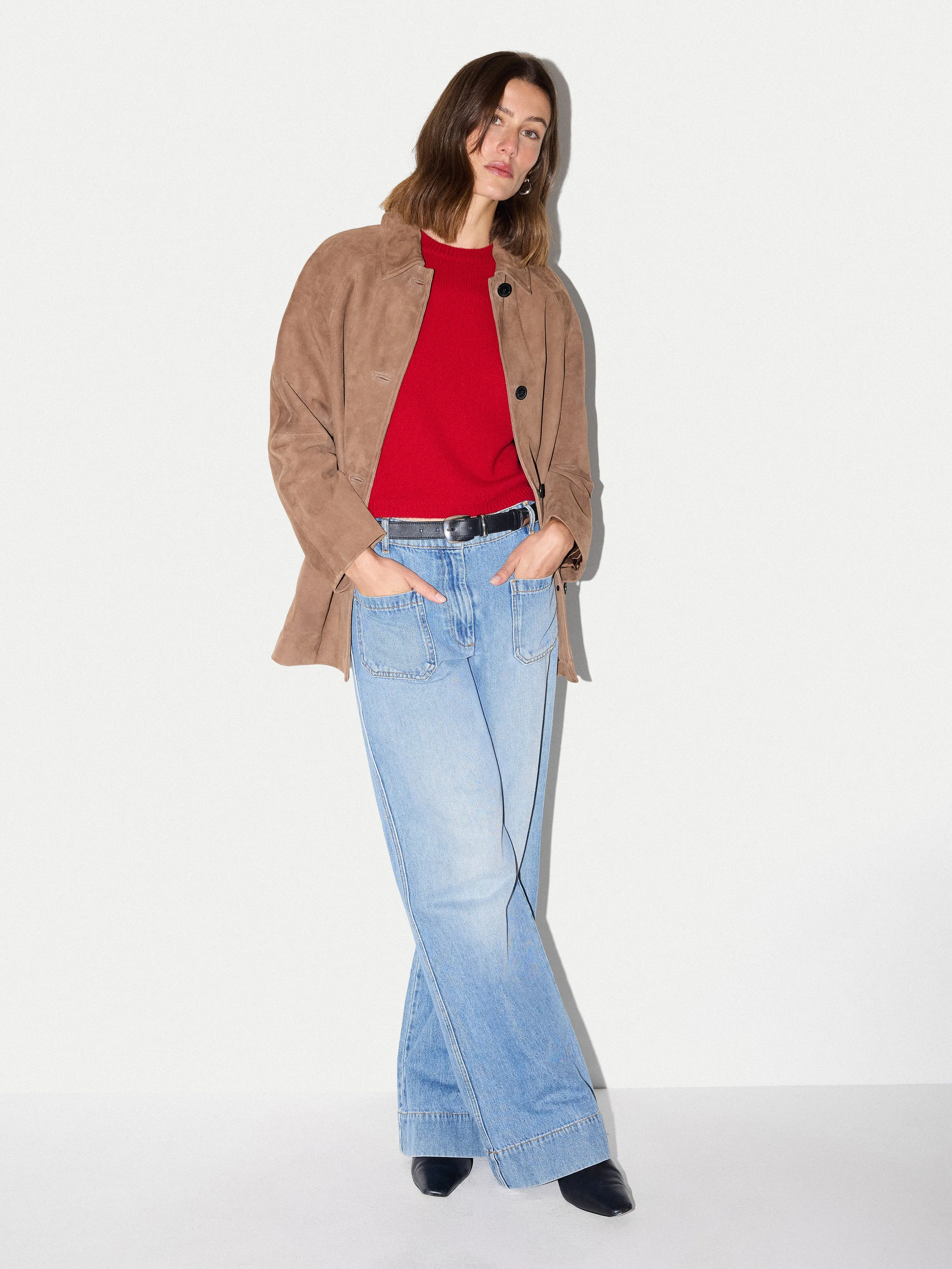 Suede Raglan Sleeve Jacket | Light Brown sold by Jigsaw product image thumbnail 2
