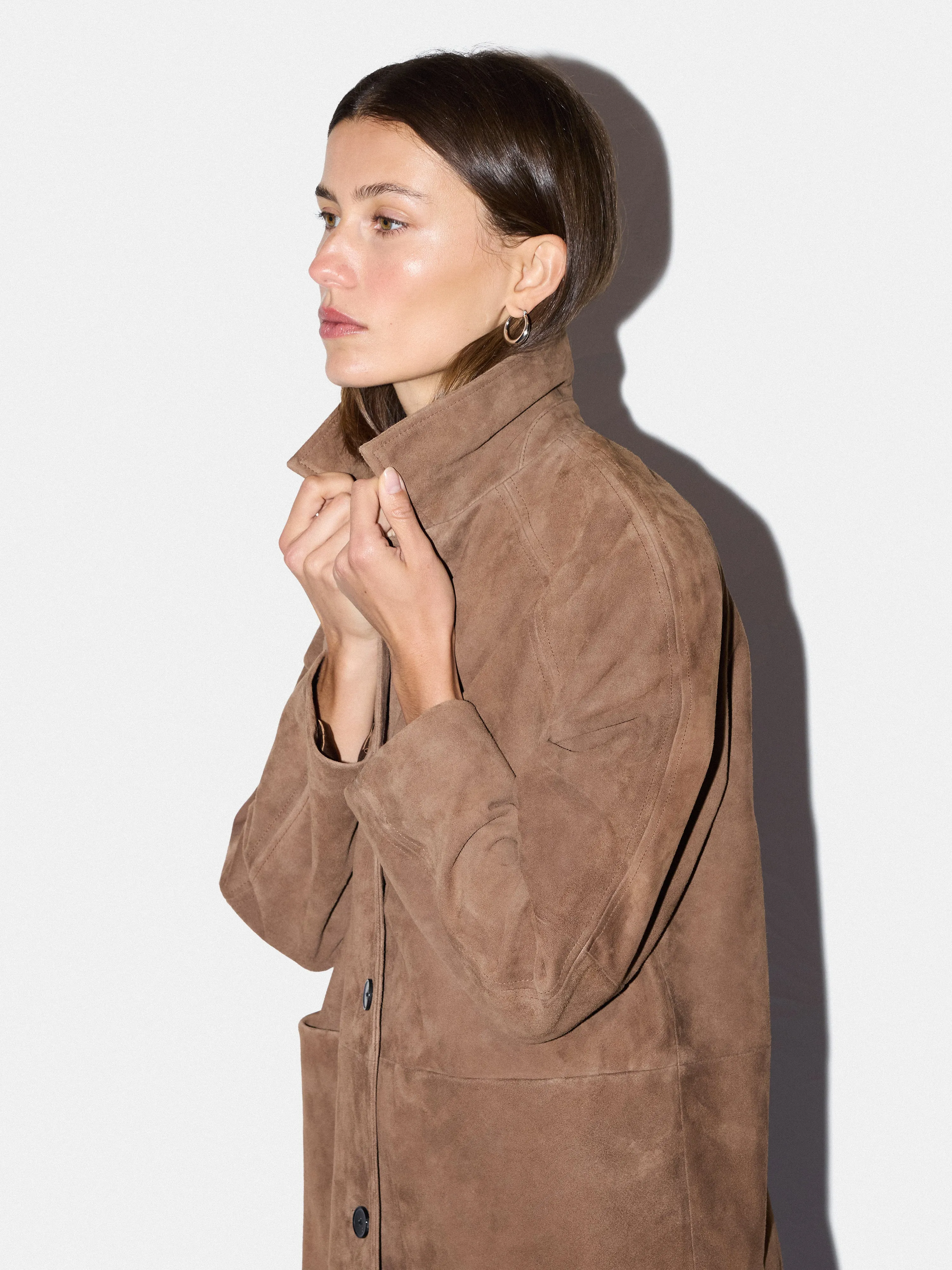 Suede Raglan Sleeve Jacket | Light Brown sold by Jigsaw product image thumbnail 3