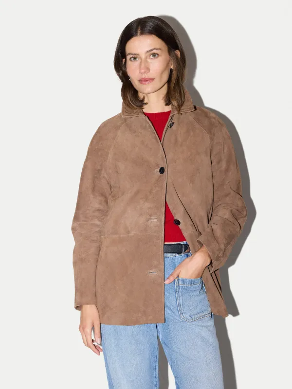 Suede Raglan Sleeve Jacket | Light Brown made by Jigsaw