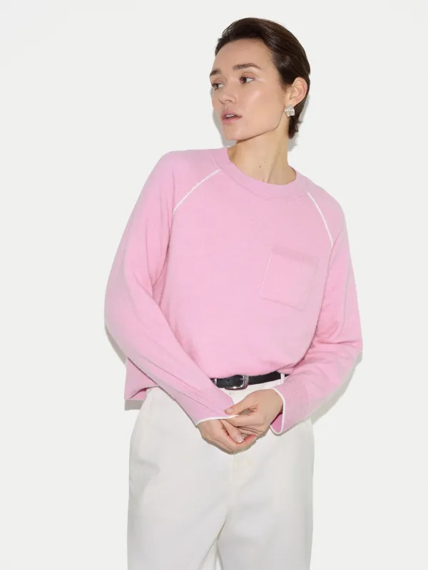 Cotton Cashmere Double Faced Jumper | Pink made by Jigsaw