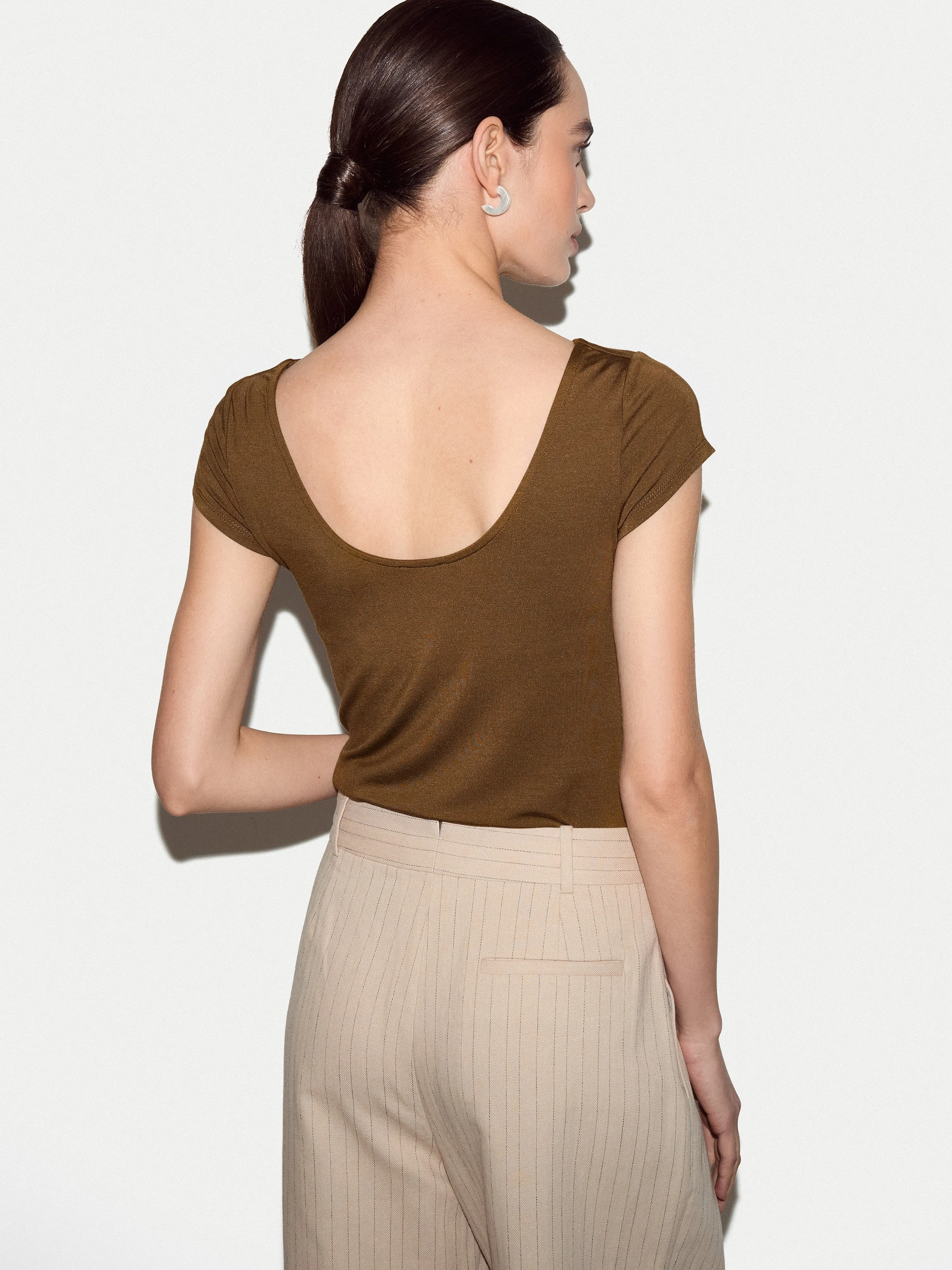 Modal Jersey Top | Brown sold by Jigsaw product image thumbnail 4