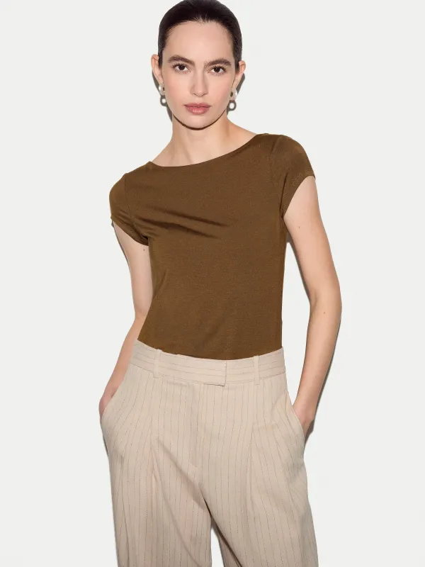 Modal Jersey Top | Brown made by Jigsaw