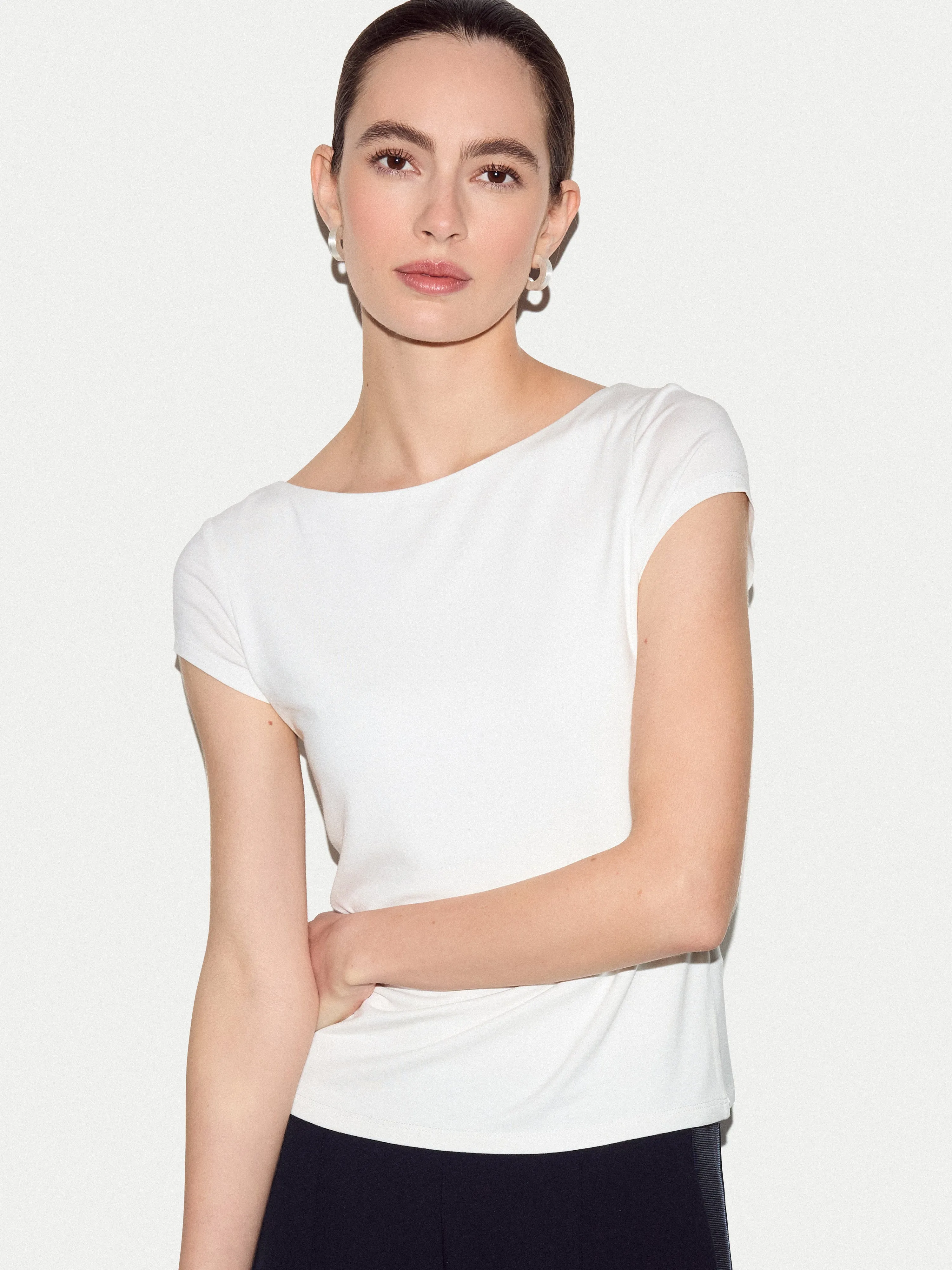 Modal Jersey Top | White sold by Jigsaw product image thumbnail 2