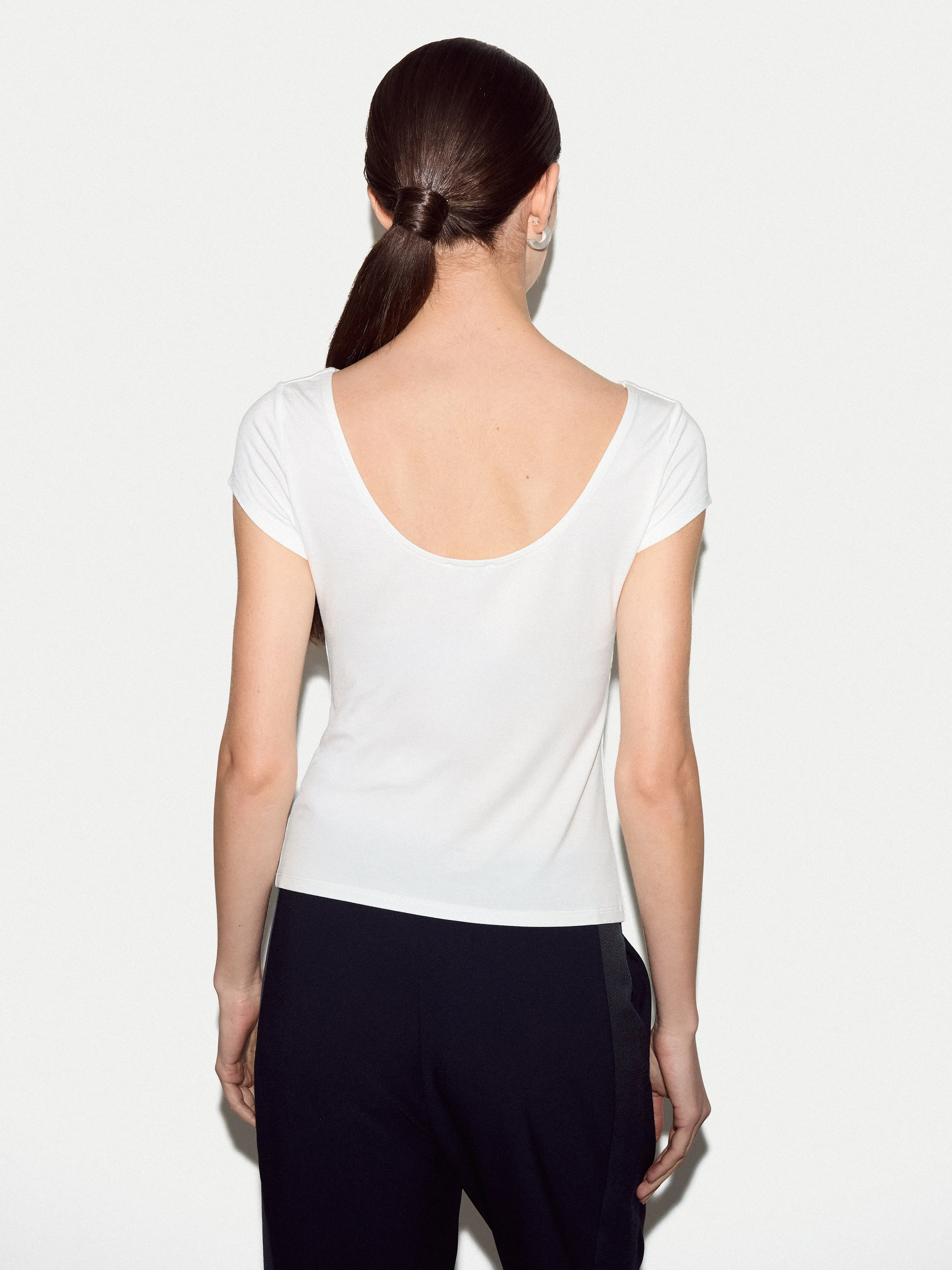 Modal Jersey Top | White sold by Jigsaw product image thumbnail 4
