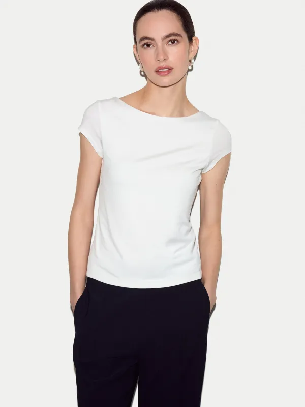 Modal Jersey Top | White made by Jigsaw