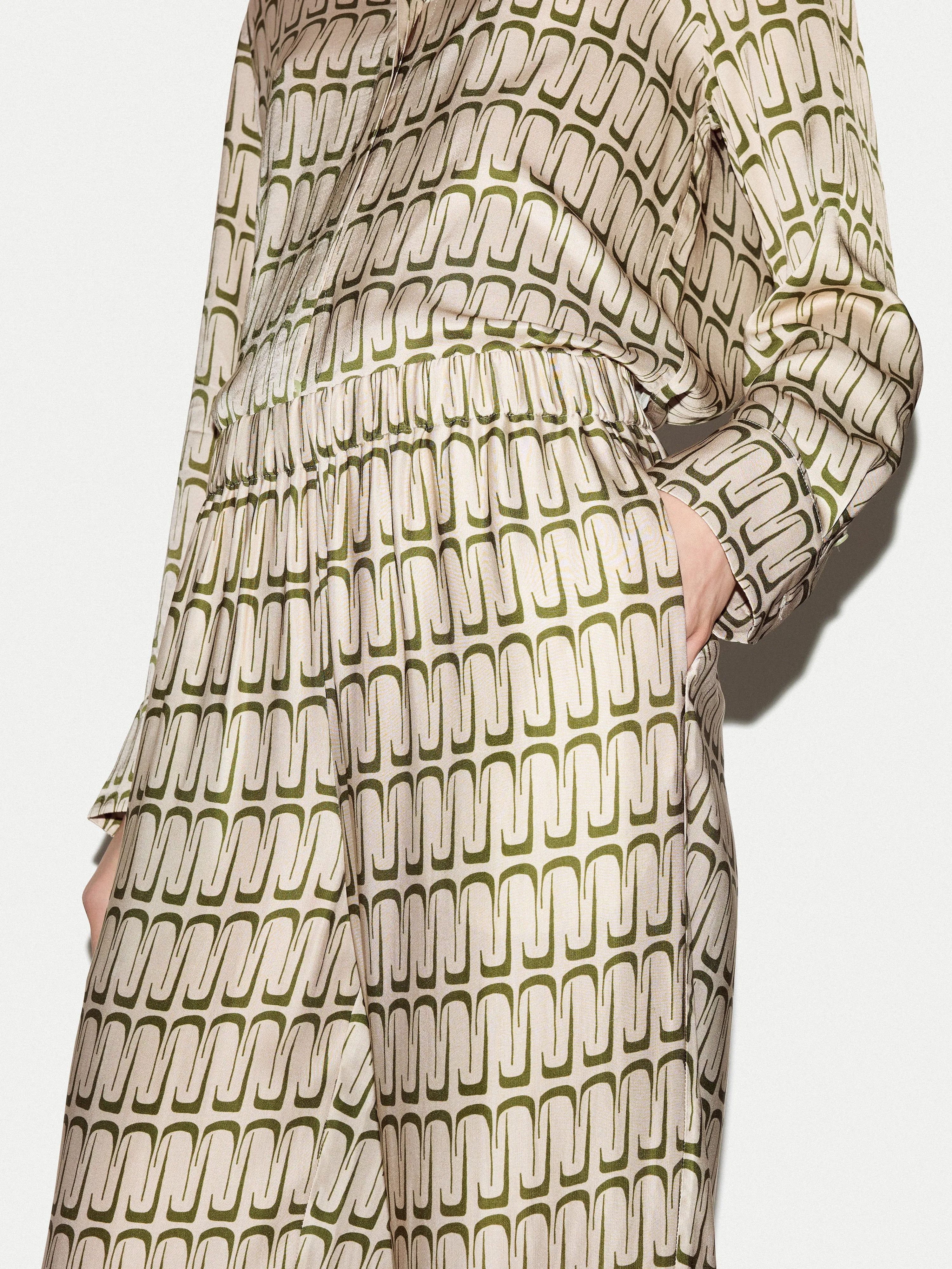 Geo Relaxed Satin Trouser | Cream sold by Jigsaw product image thumbnail 3