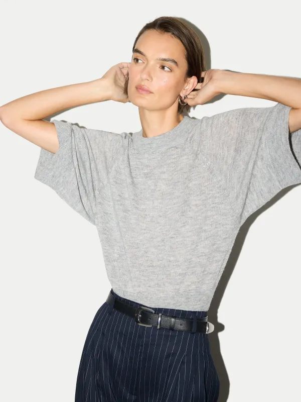 Gauzy Kimono Sleeve Jumper | Grey Melange made by Jigsaw