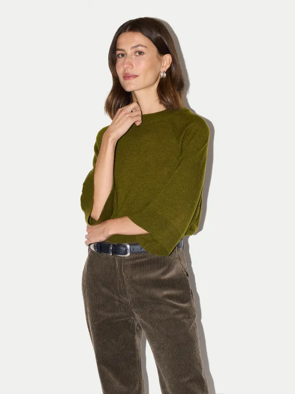 Gauzy Kimono Sleeve Jumper | Green made by Jigsaw