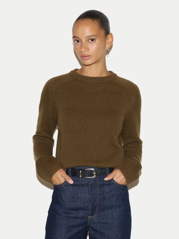 Wool Cashmere Saddle Jumper | Khaki made by Jigsaw